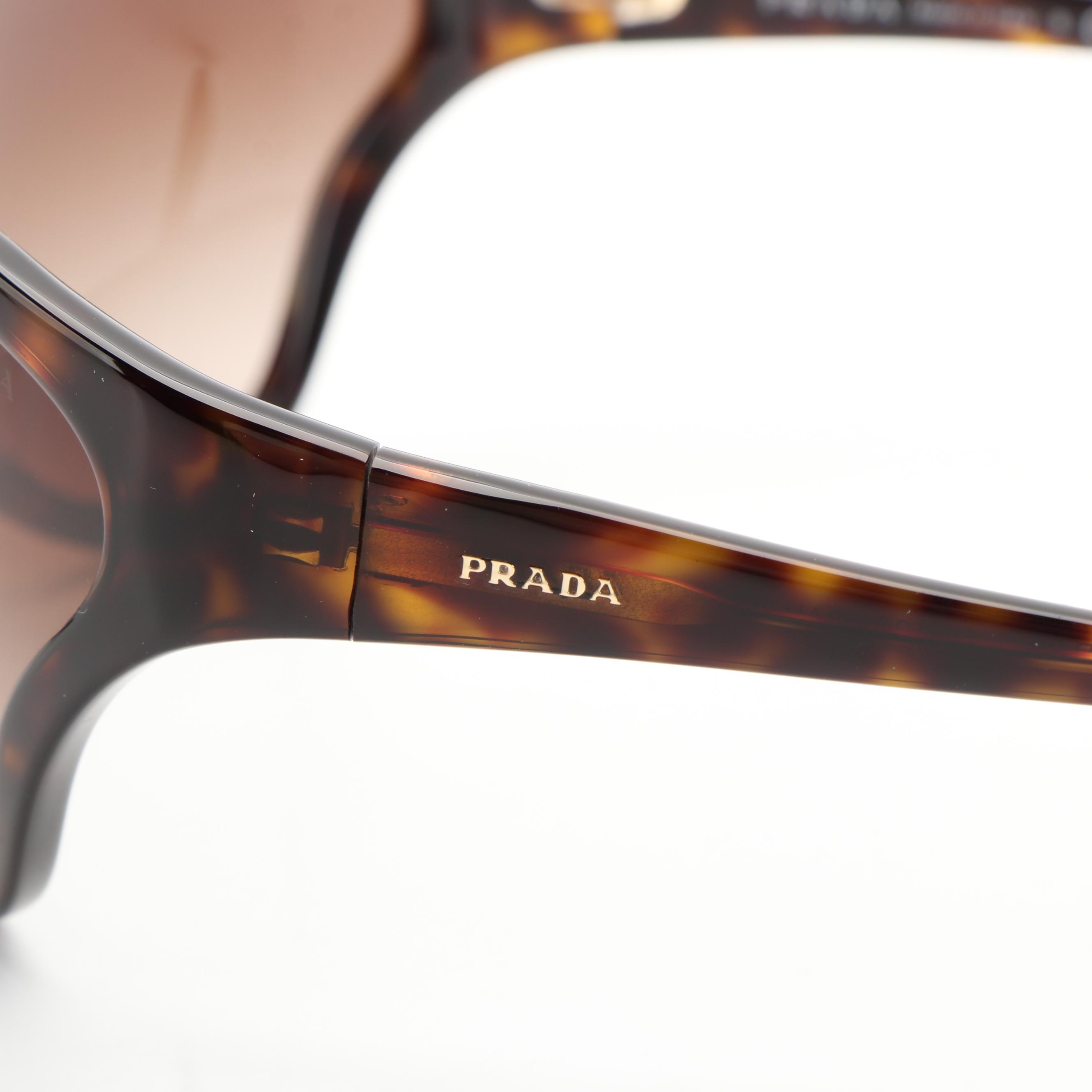 Prada PR22VS Havana Brown Catwalk Cat Eye Sunglasses with Case and Box