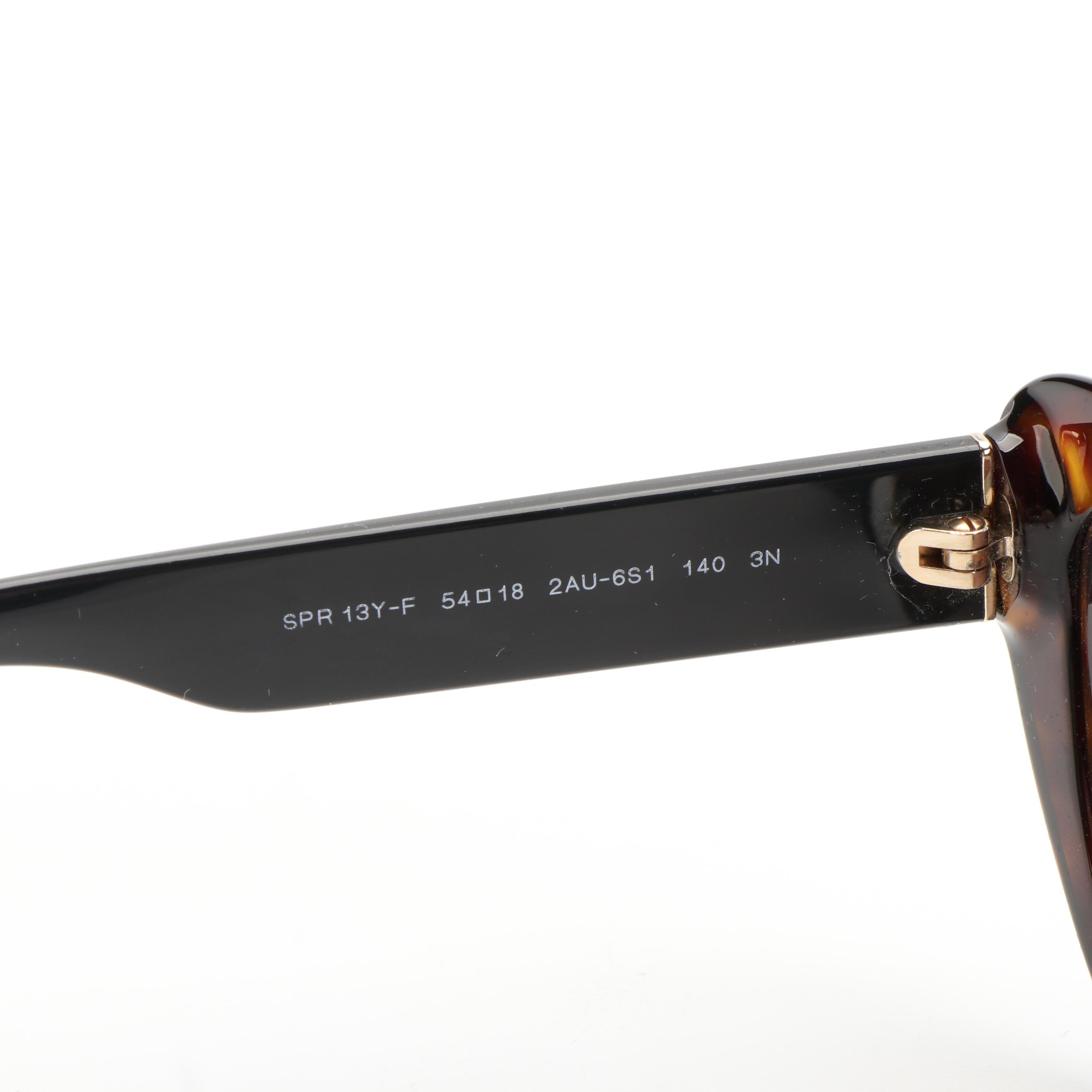 Prada PR13YSF Havana Brown Cat Eye Sunglasses with Case and Box