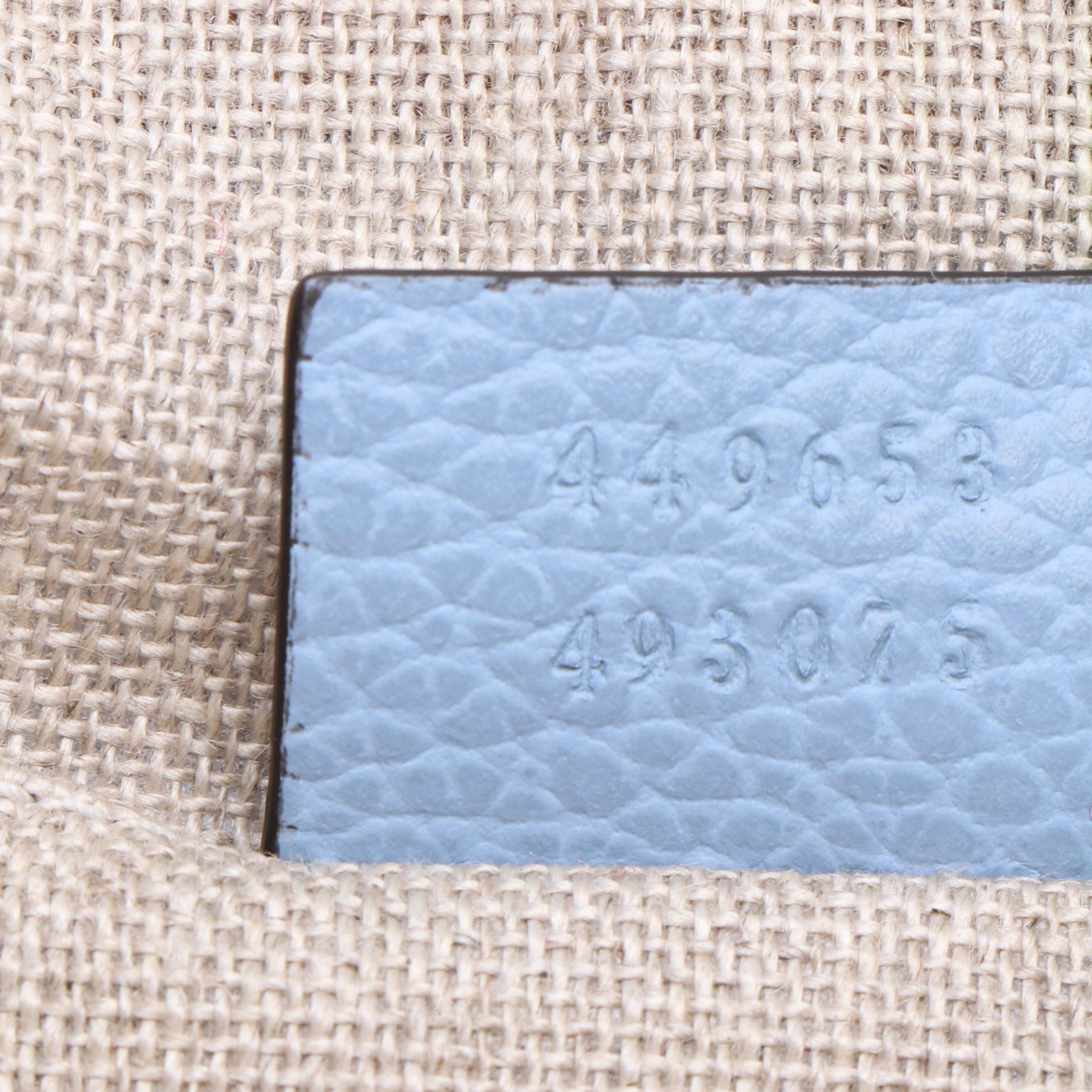 Gucci Bamboo Fringe Clutch Bag in Light Blue Textured Leather
