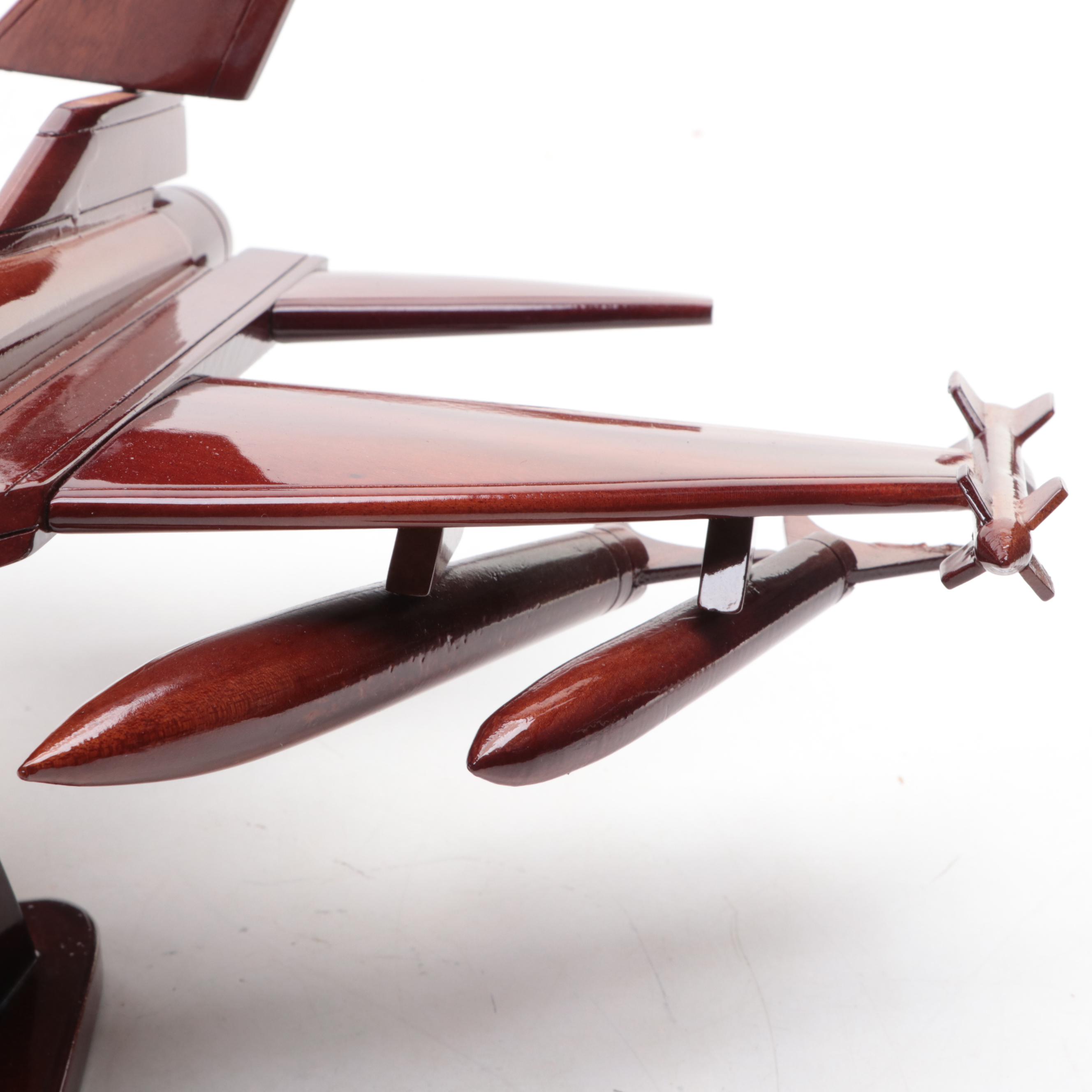 Wooden F-16 Fighting Falcon Figurine