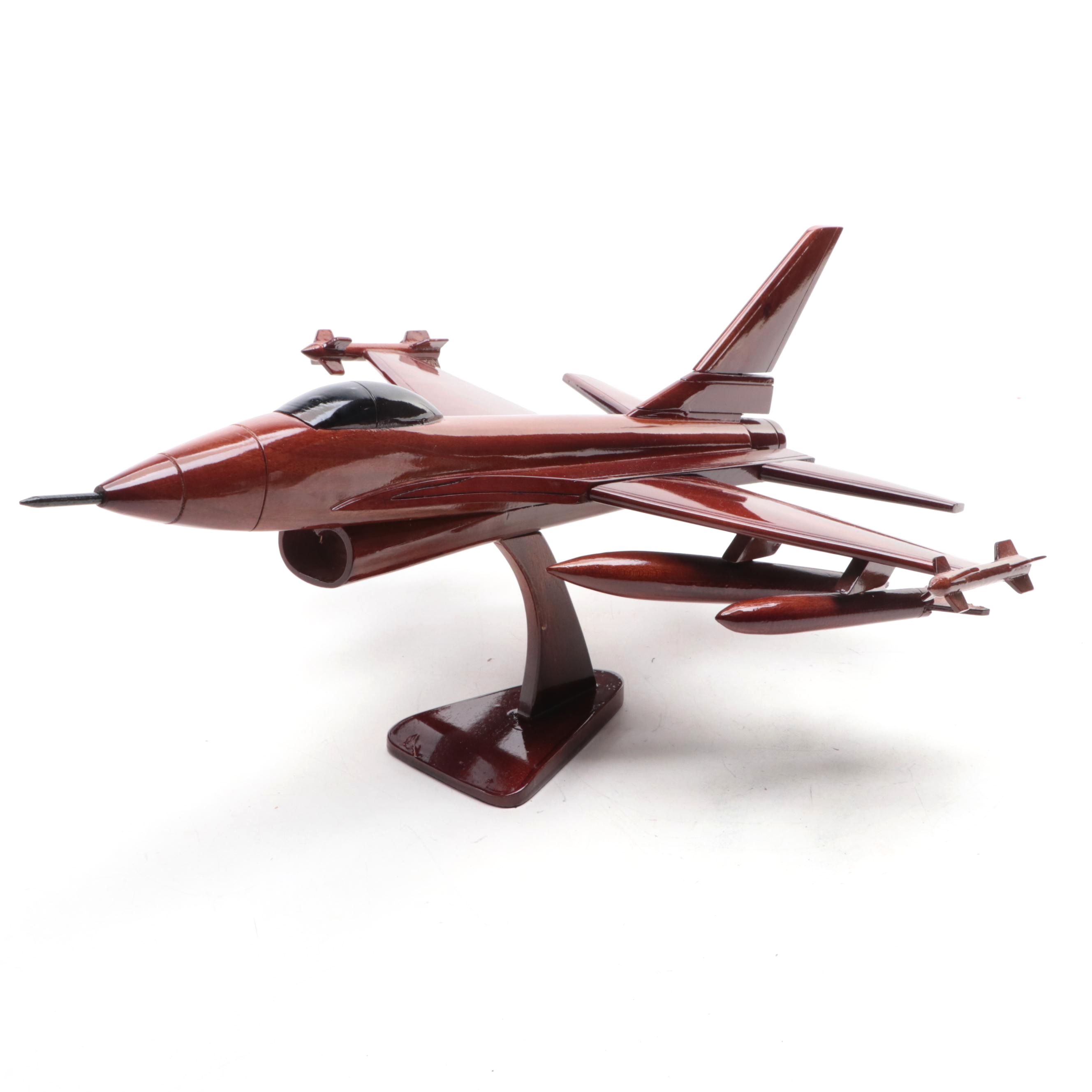 Wooden F-16 Fighting Falcon Figurine