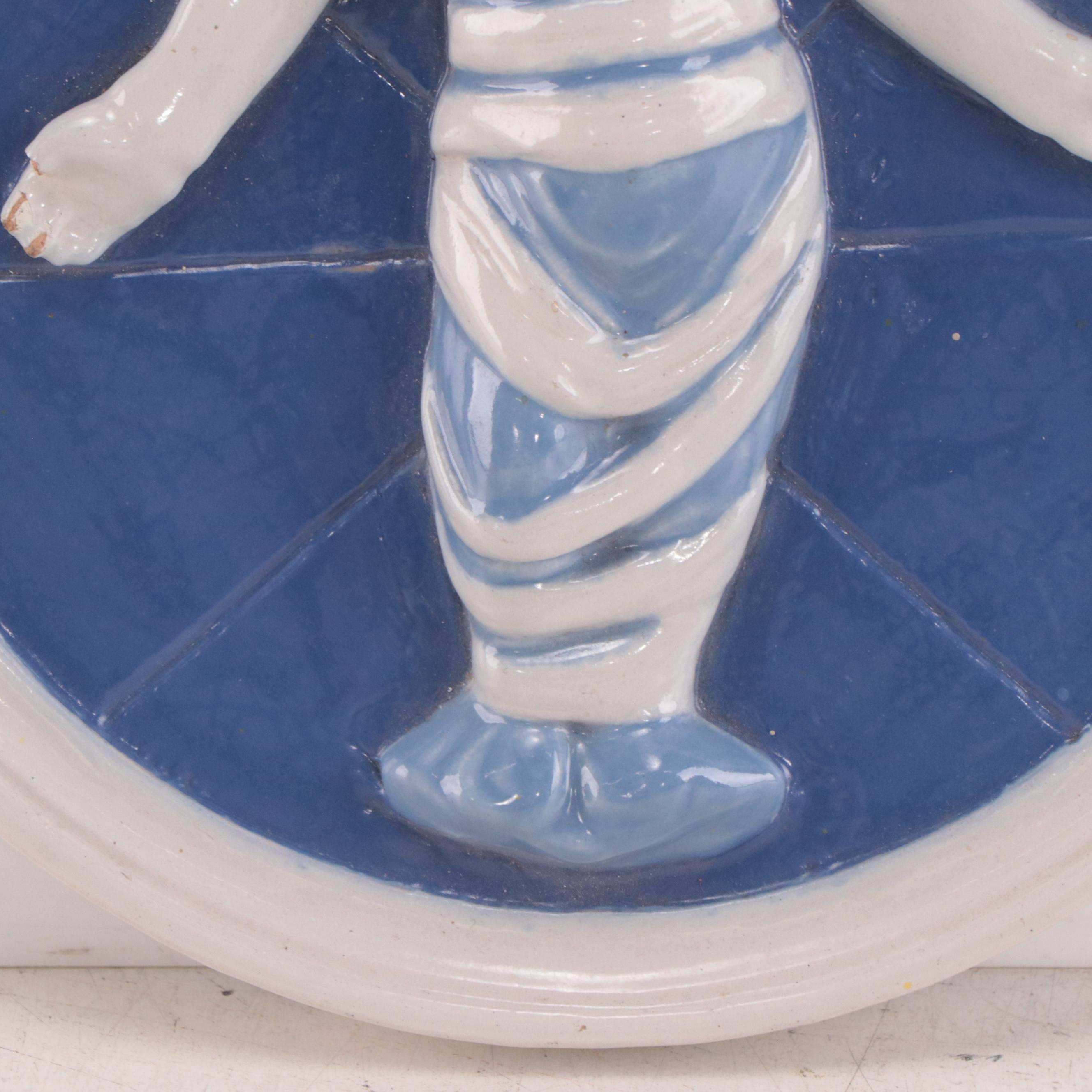 Cantagalli Italian Ceramic Roundel After Andrea della Robbia of Child