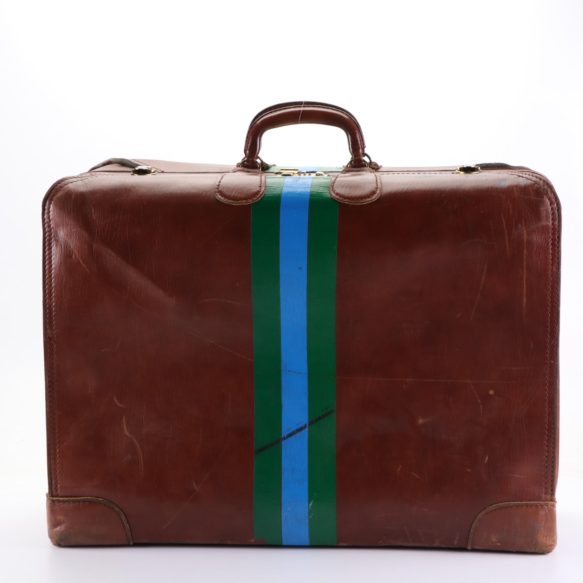 Corbin Sesamee Top Handle Suitcase in Brown Leather