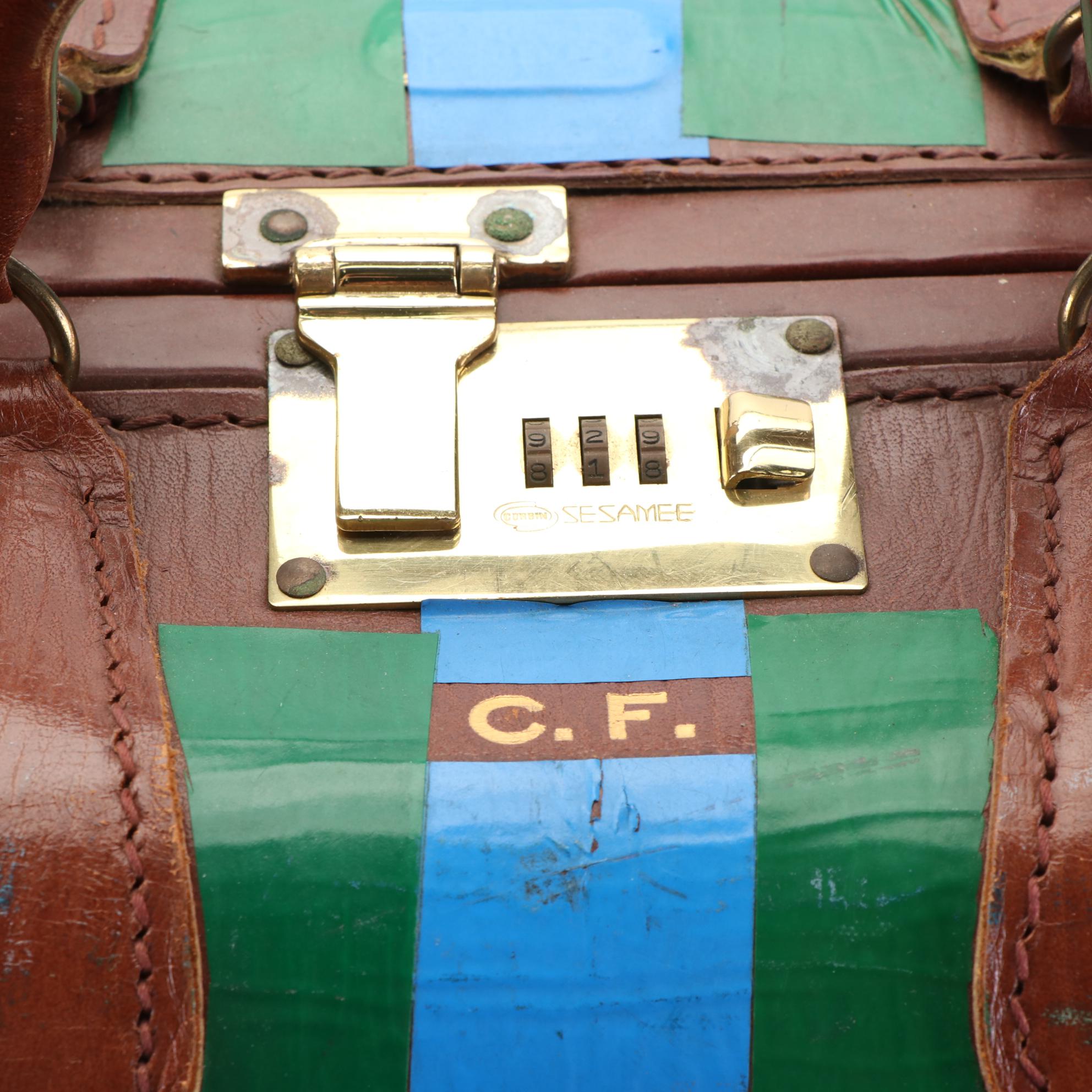 Corbin Sesamee Top Handle Suitcase in Brown Leather