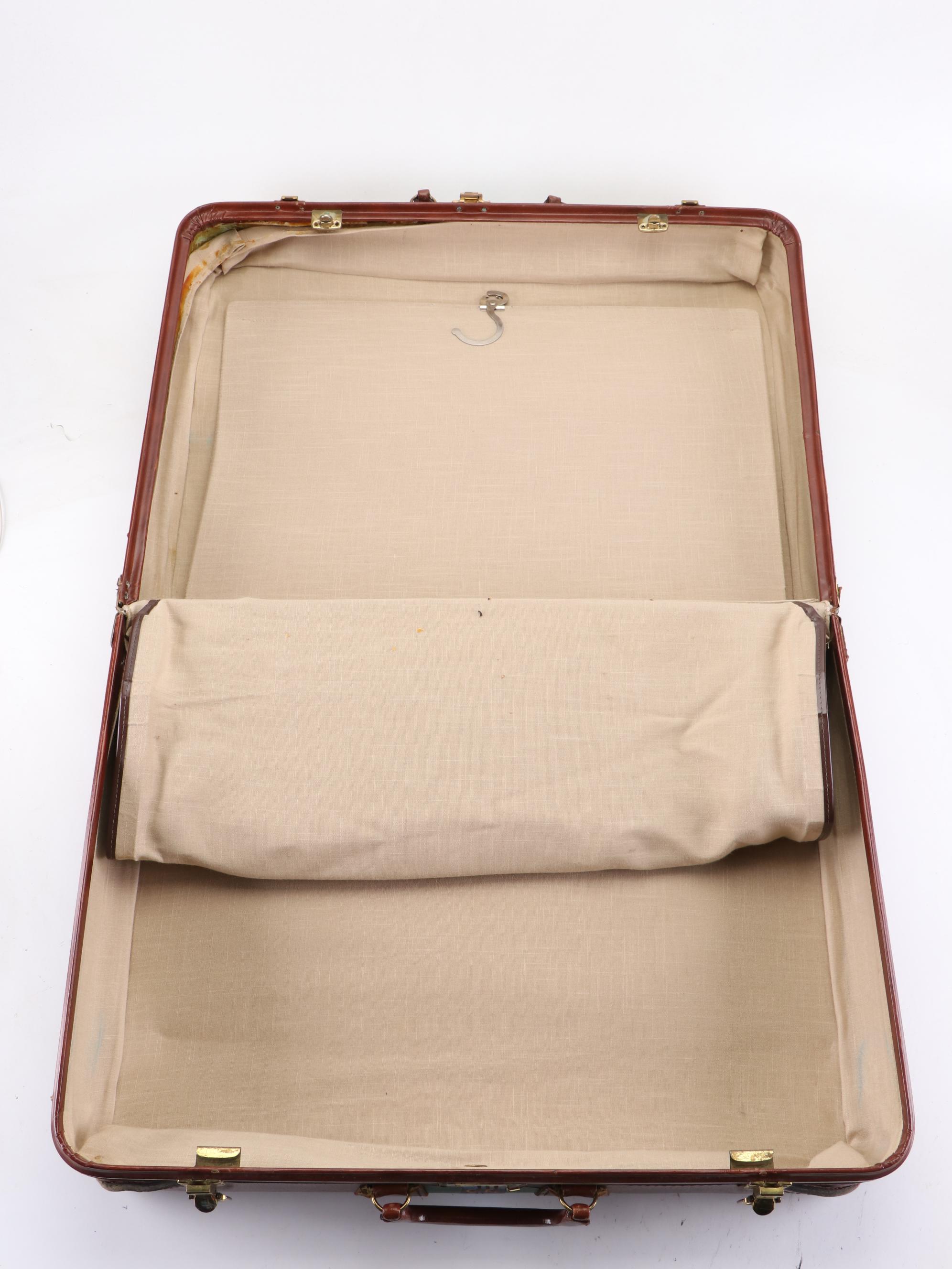 Corbin Sesamee Top Handle Suitcase in Brown Leather