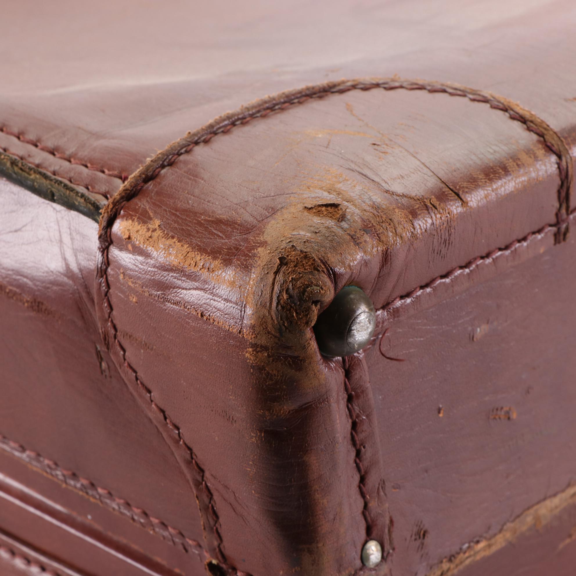 Corbin Sesamee Top Handle Suitcase in Brown Leather