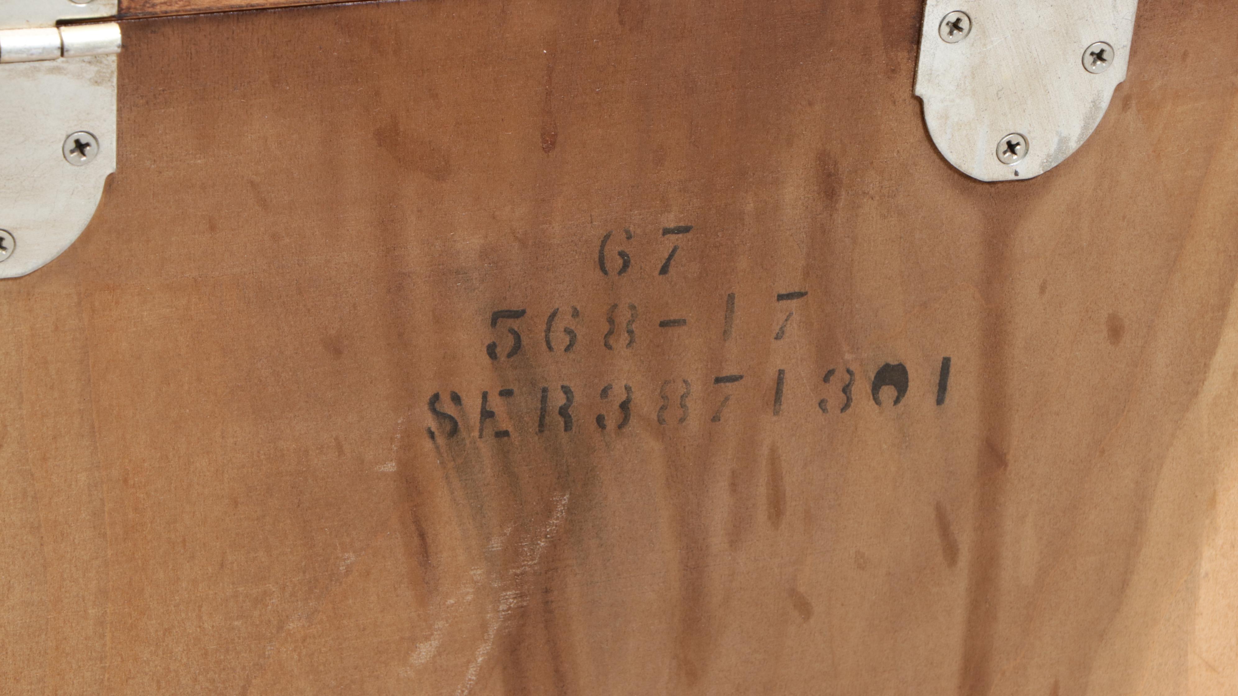 Lane Brutalist Oak Queen Size Bed Frame and Pair of Nightstands, circa 1970