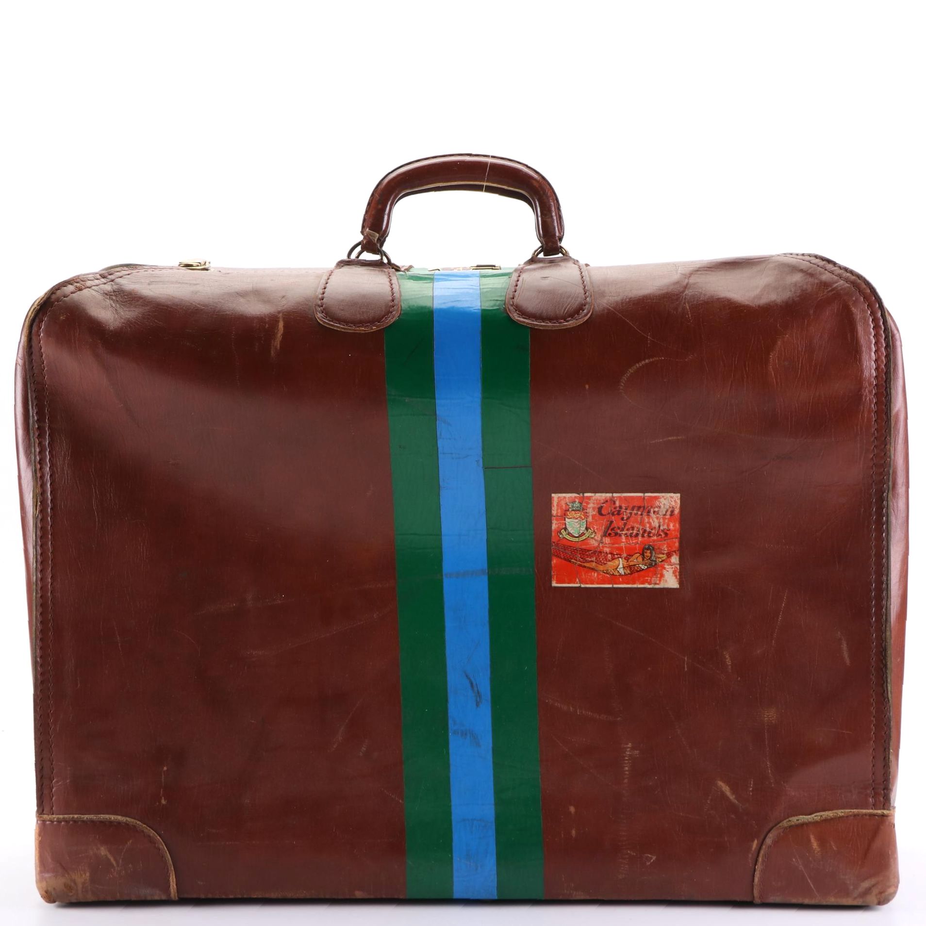 Corbin Sesamee Top Handle Suitcase in Brown Leather