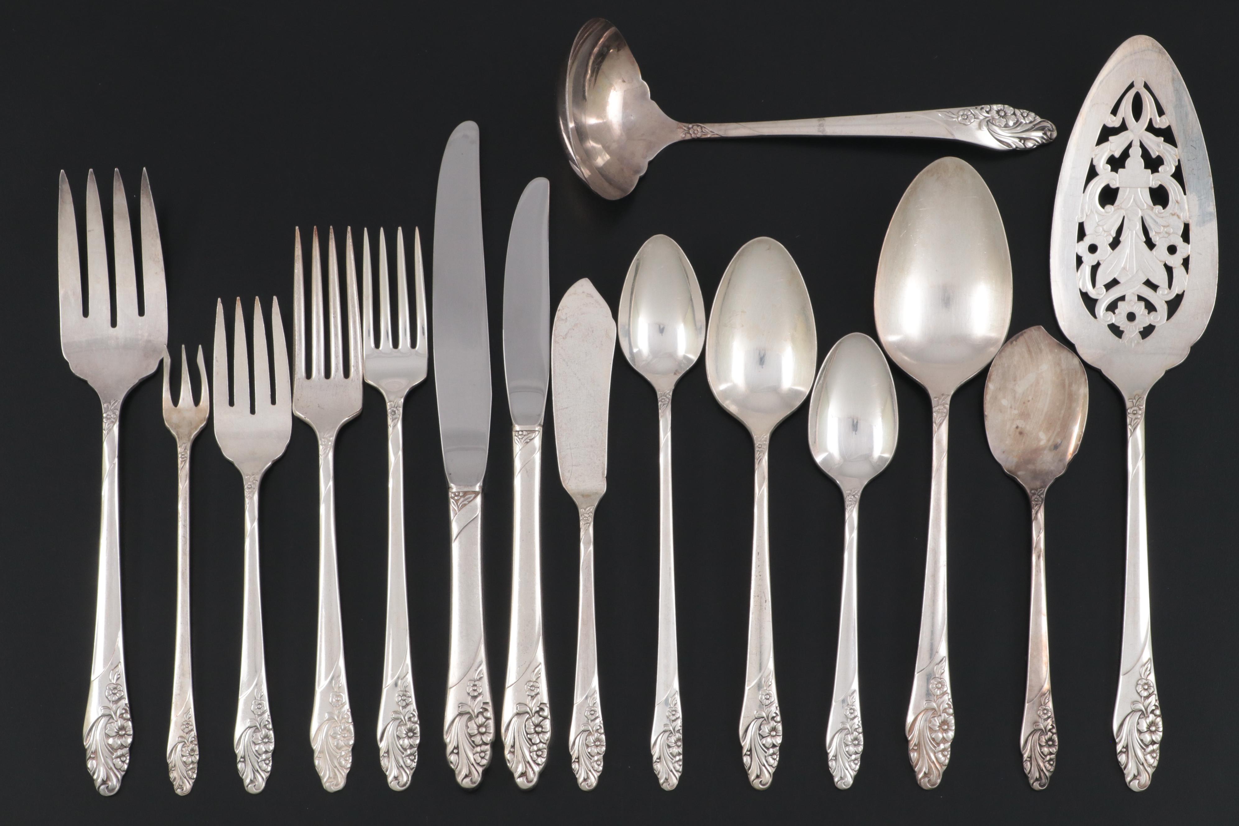 Oneida Community "Evening Star" Silver Plate Flatware and Serving