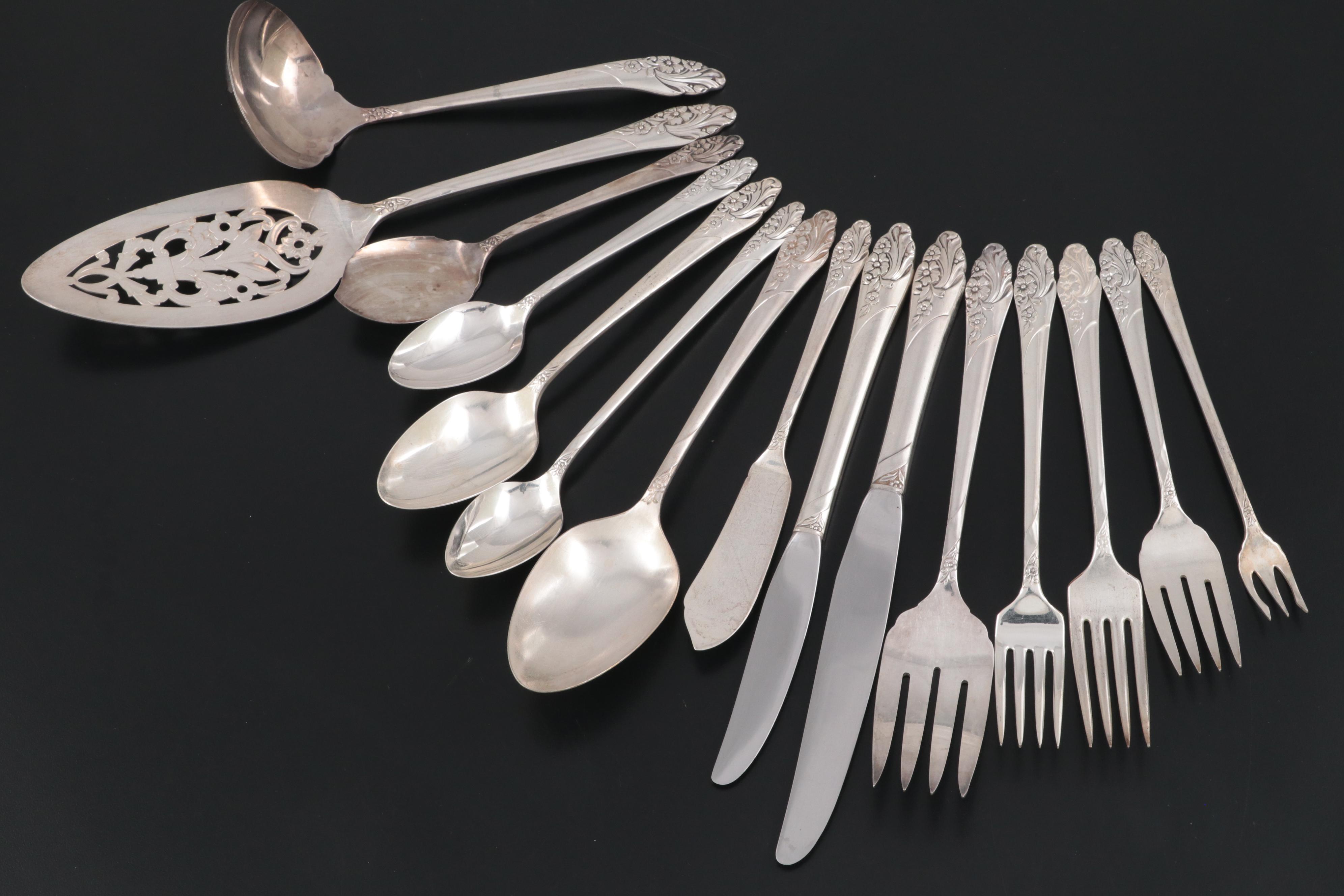 Oneida Community "Evening Star" Silver Plate Flatware and Serving Utensils