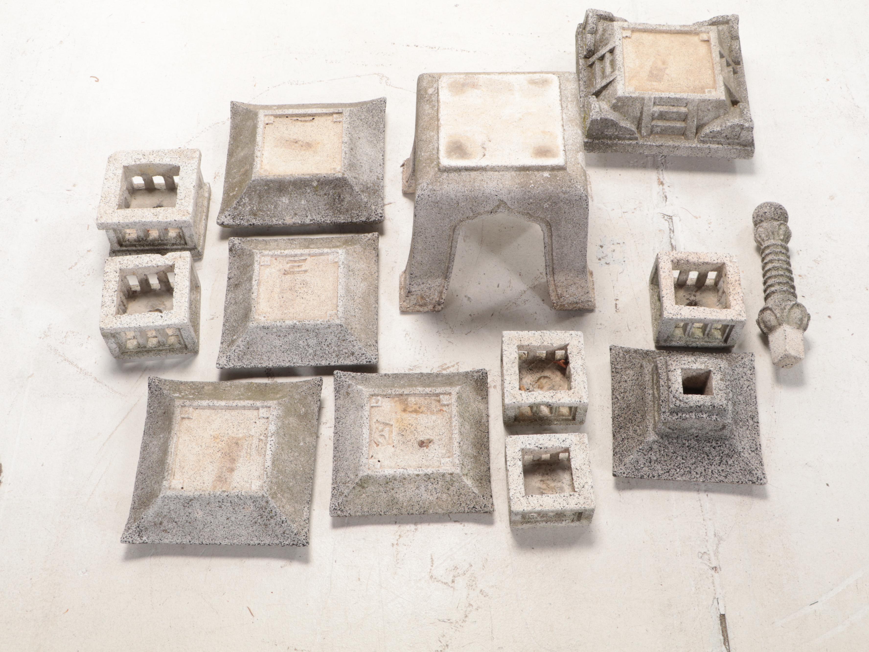 4'2 Cast Concrete Pagoda Garden Statue