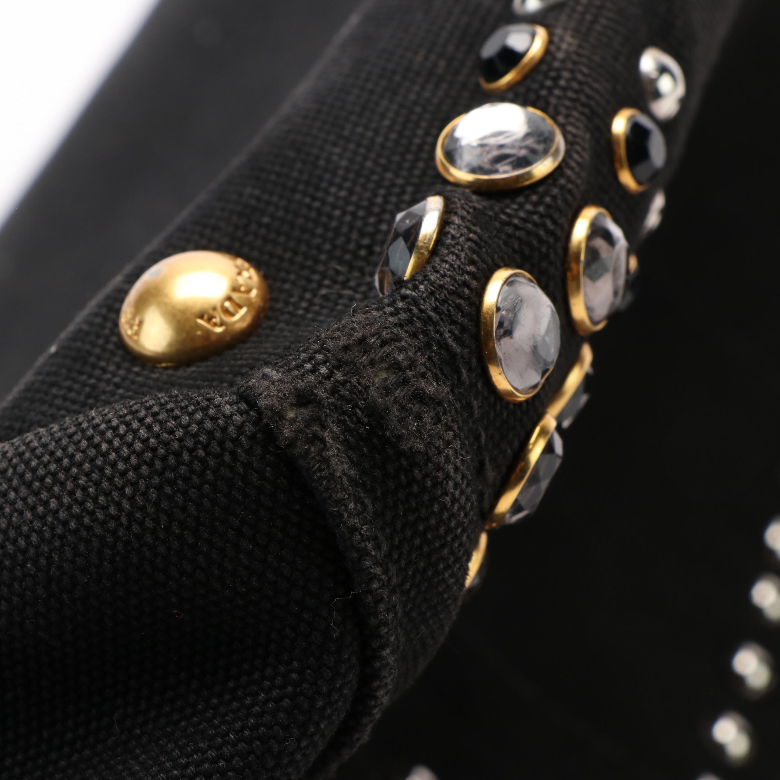 Prada Bijoux Canapa Tote in Black Canvas