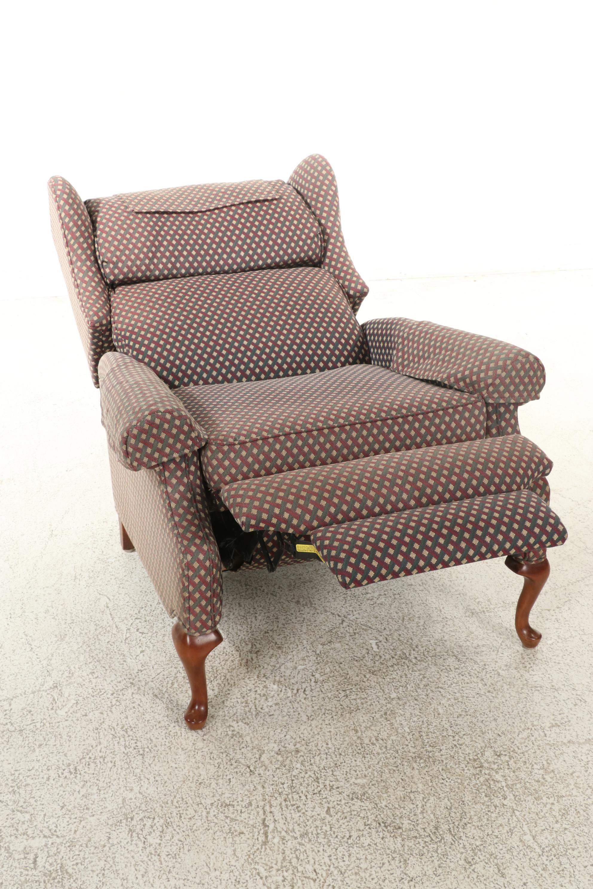 Ethan Allen Upholstered Wingback Recliner