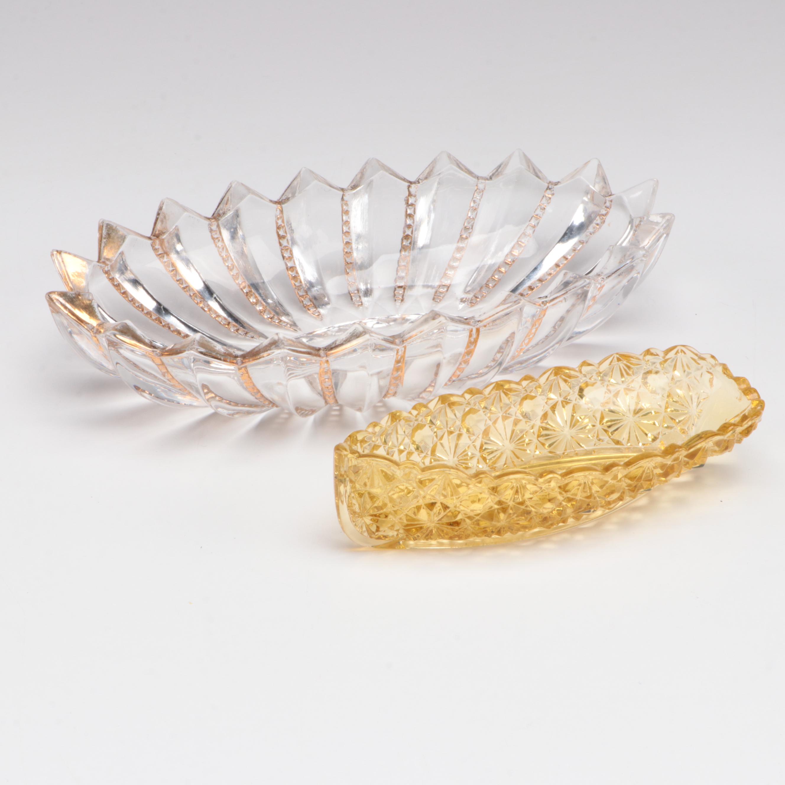 Daisy and Button Dish with Other Glass and Porcelain Salt Cellars and Tableware