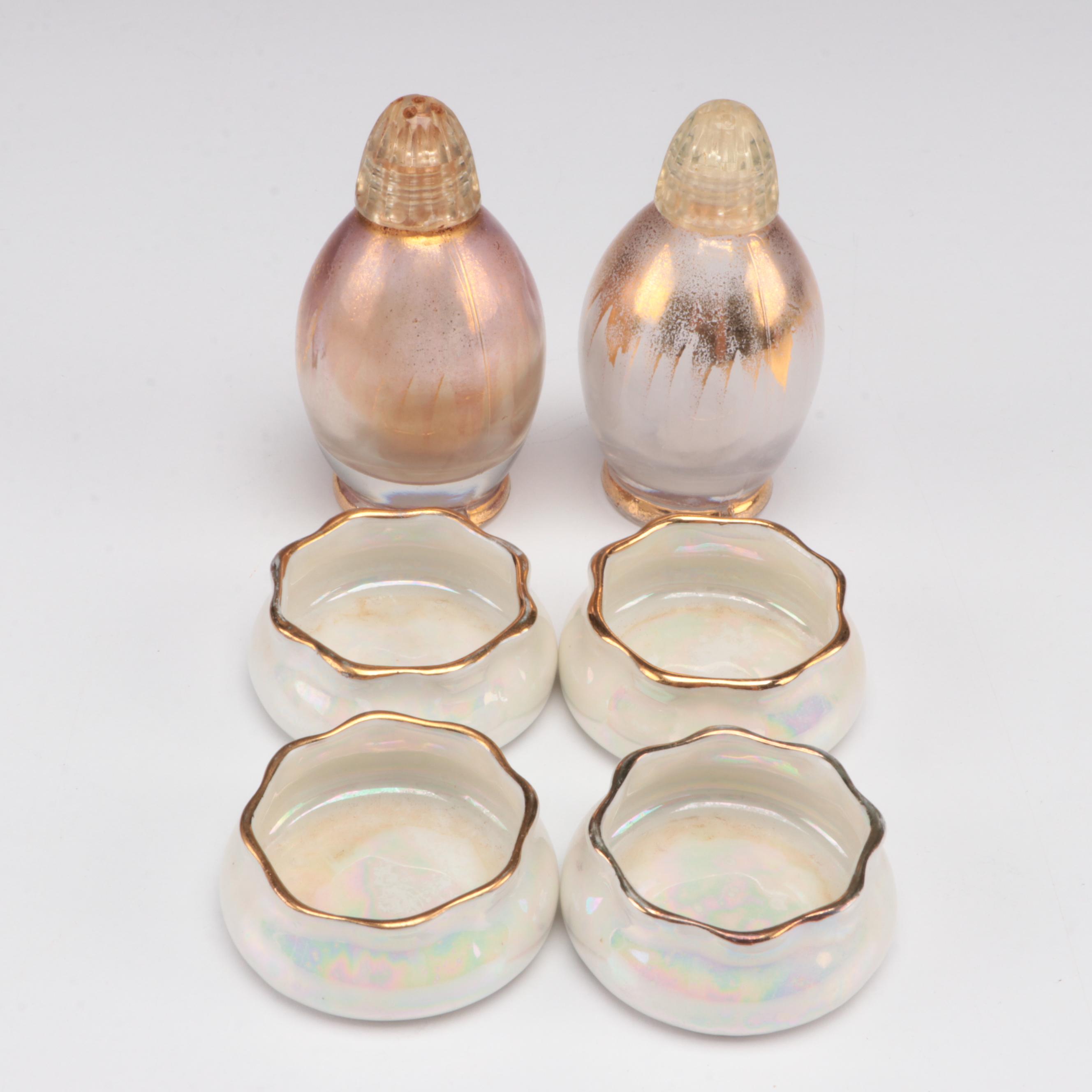 Daisy and Button Dish with Other Glass and Porcelain Salt Cellars and Tableware