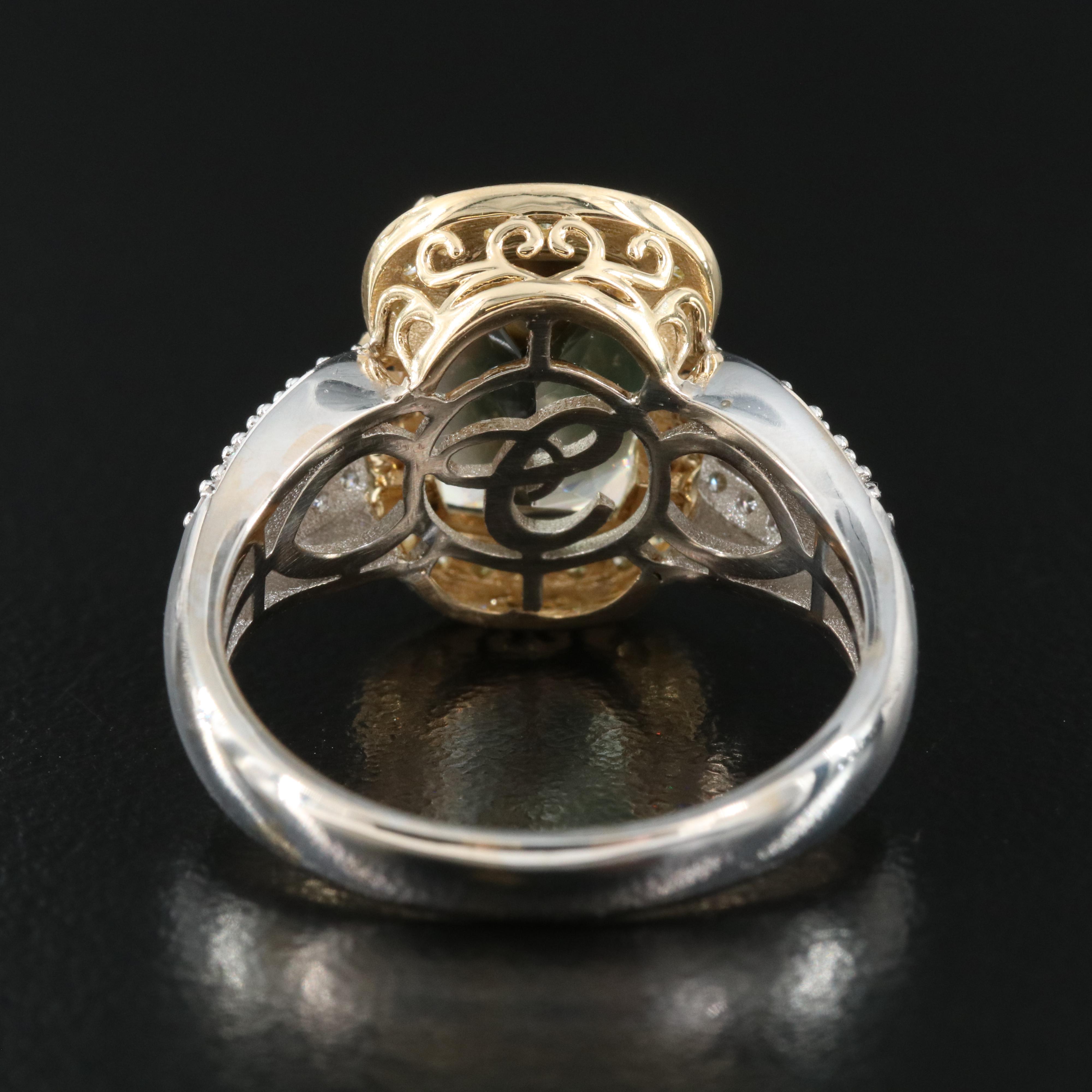 Chromia 18K Sunstone and Diamond Ring