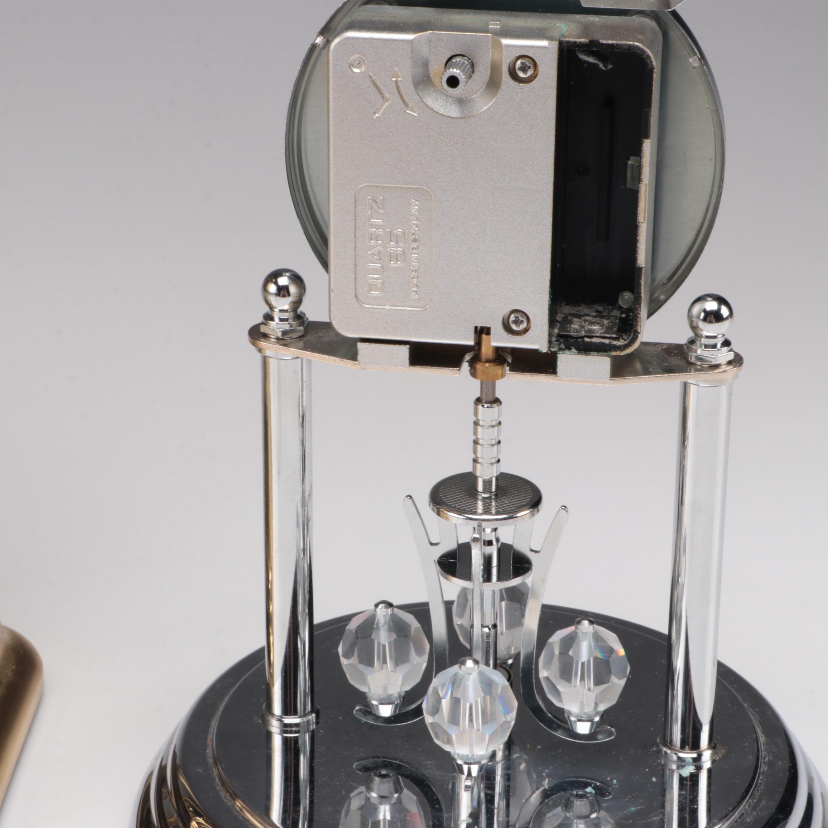 Dunhaven Brass Anniversary Clock with Loricron Glass Dome Anniversary Clock