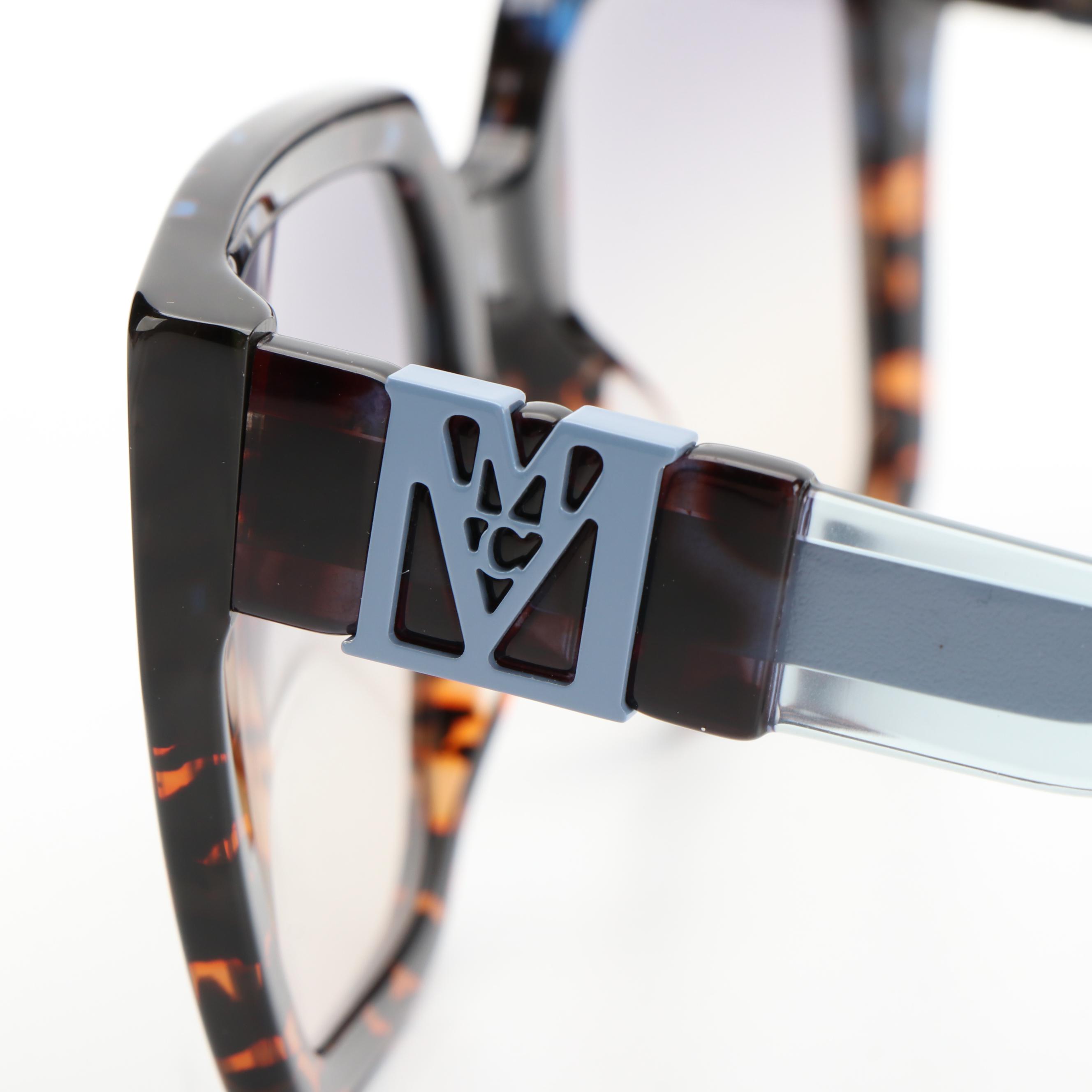 MCM MCM723S Blue and Orange Tortoise Square Sunglasses with Case