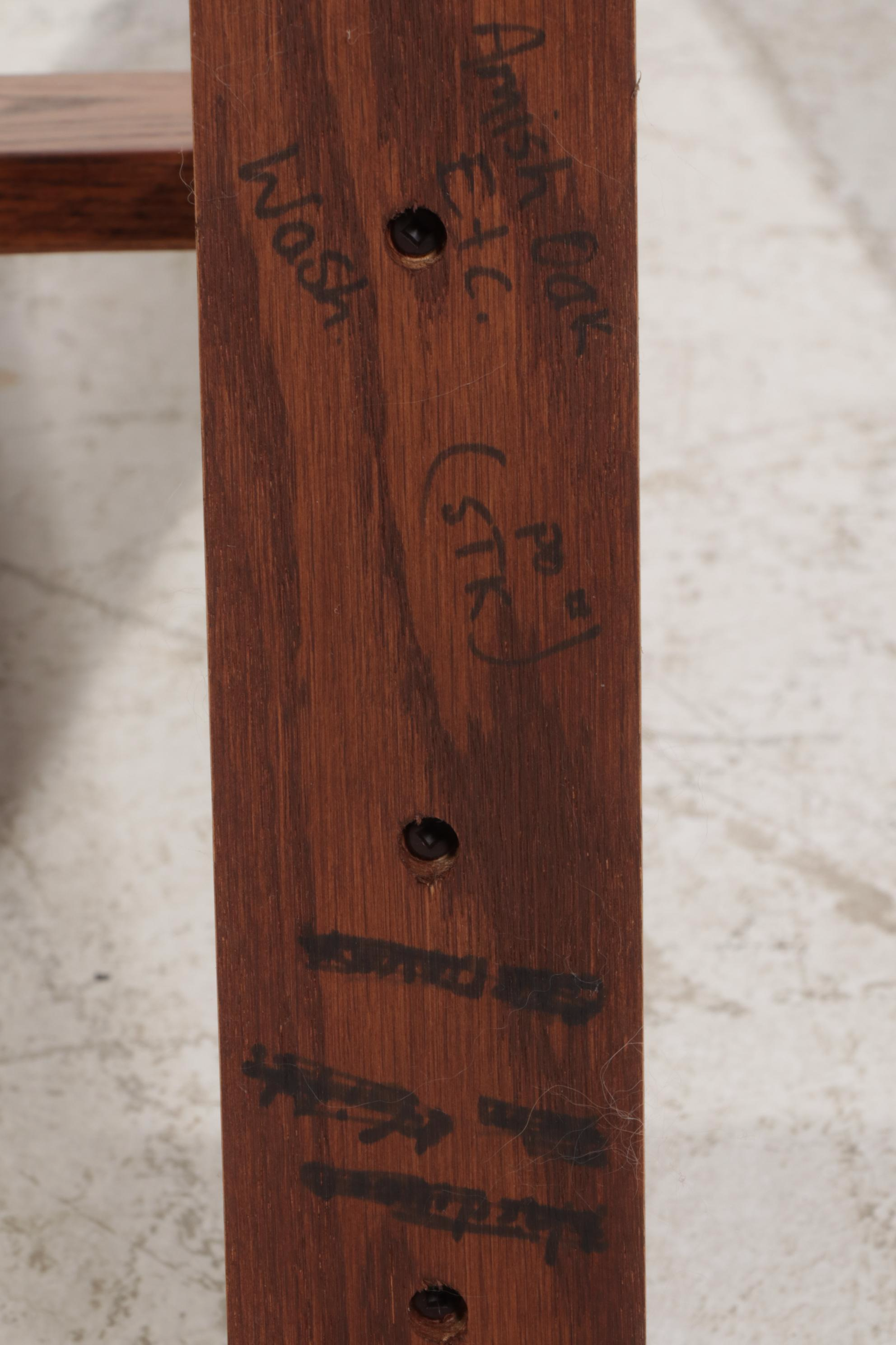 Arts and Crafts Style Oak and Iron Mirrored Hall Tree