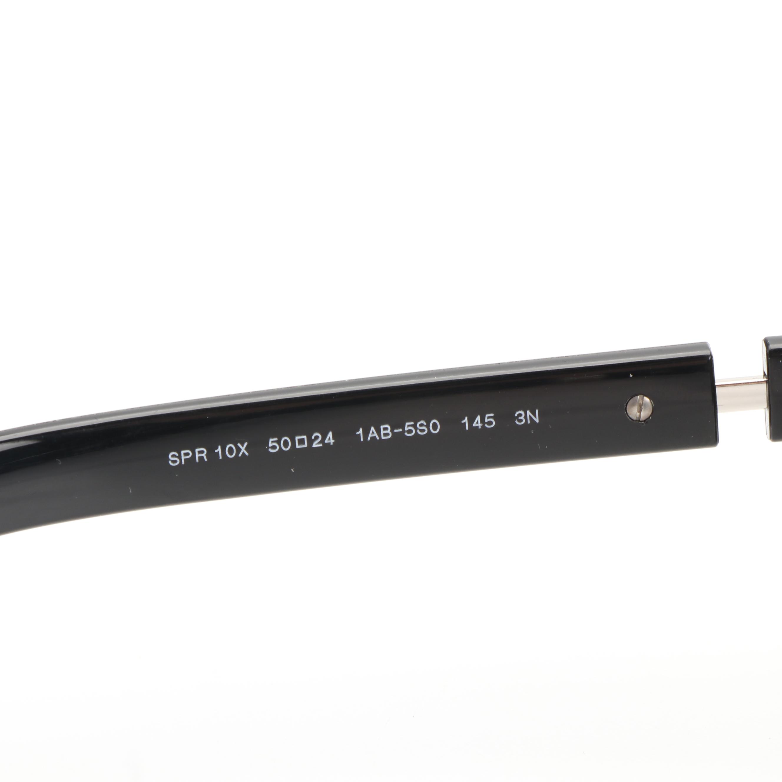 Prada SPR10X Round Black and Grey Sunglasses with Case