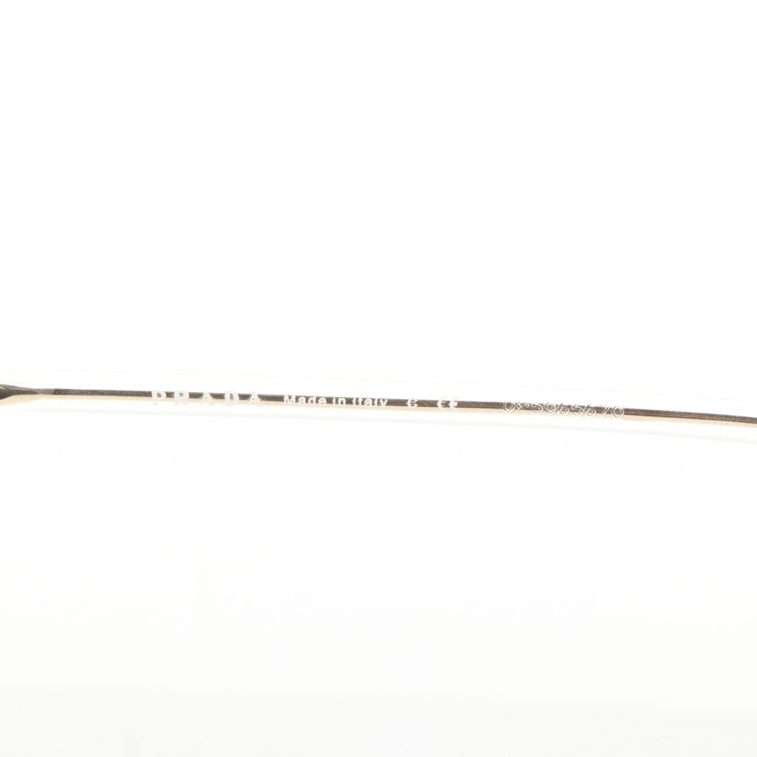 Prada PR65XS Round Pale Gold and Orange Sunglasses With Case