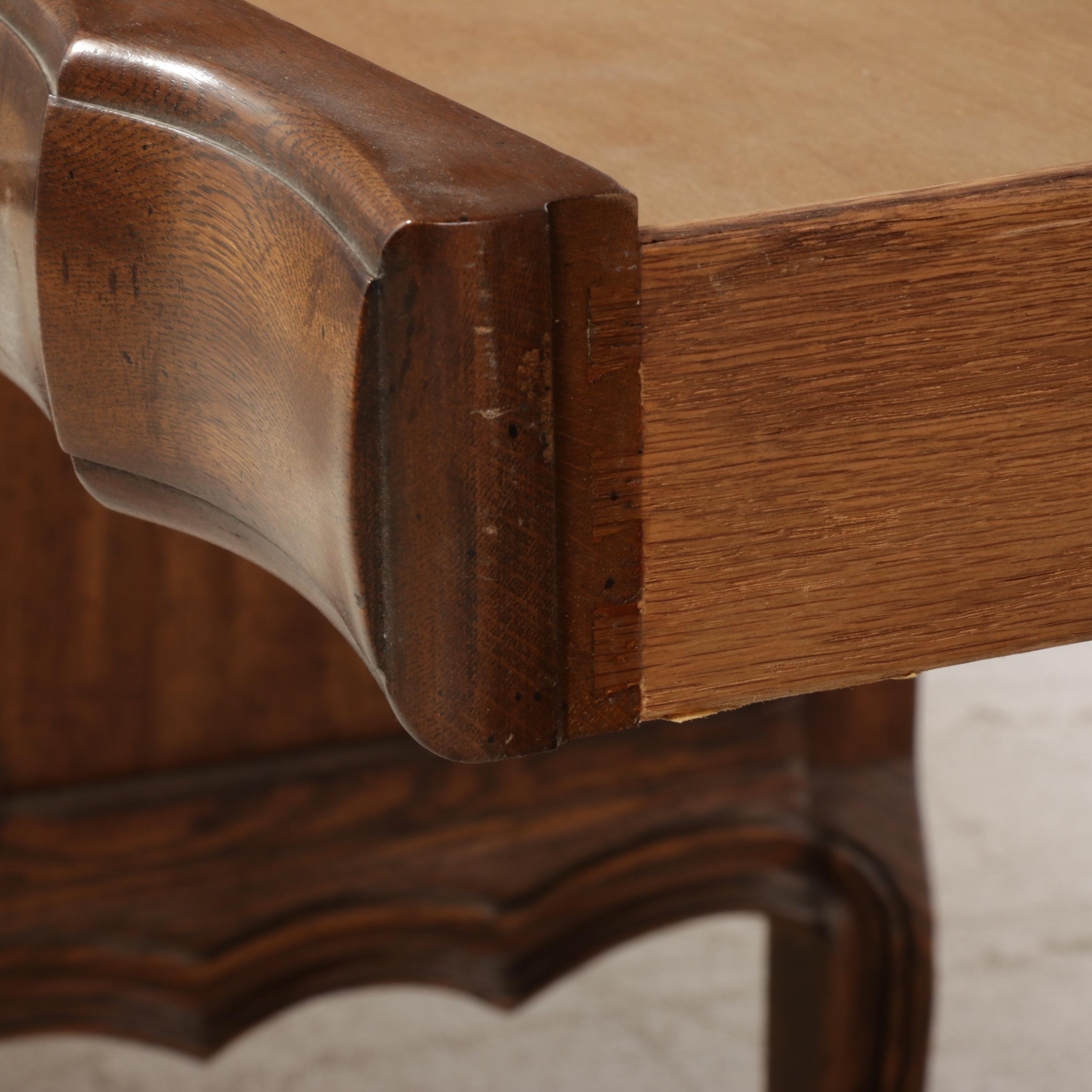 Pair of National / Mt. Airy Louis XV Style Armoires with Bridge Vanity Table