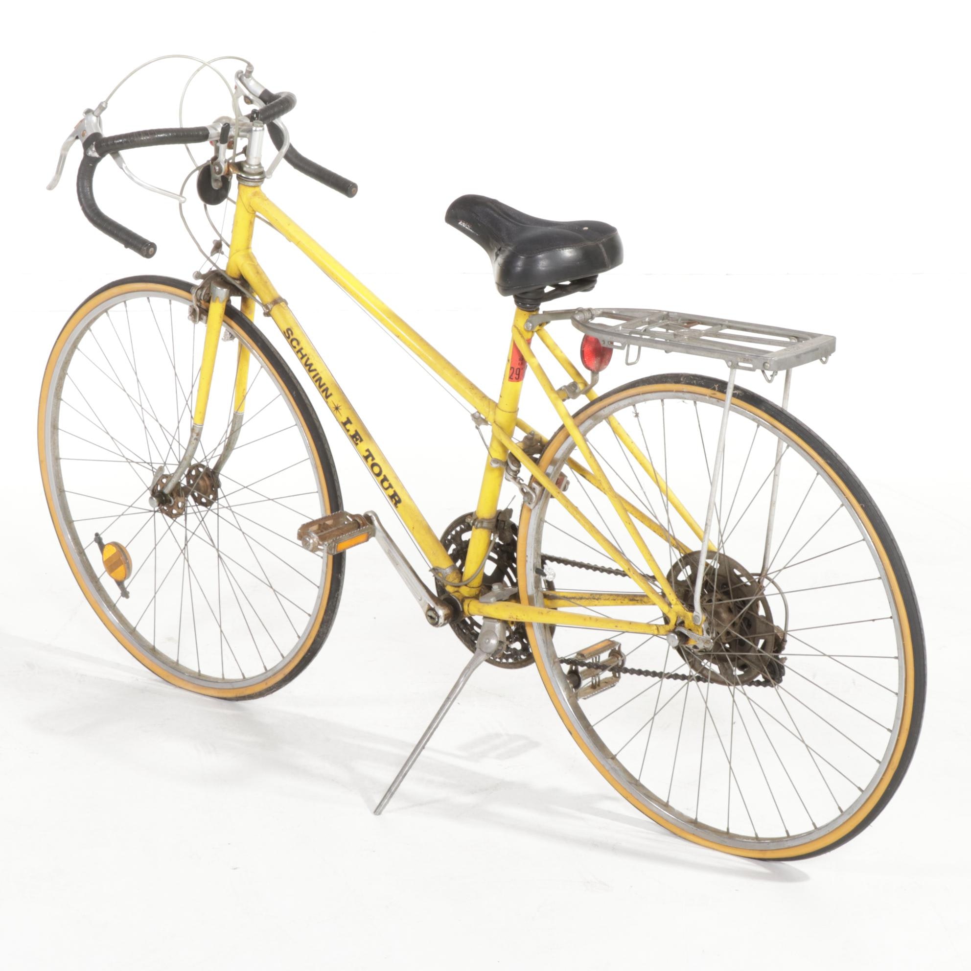 Two Schwinn "Le Tour" Road Bicycles with Rear Cargo Racks, 1970s