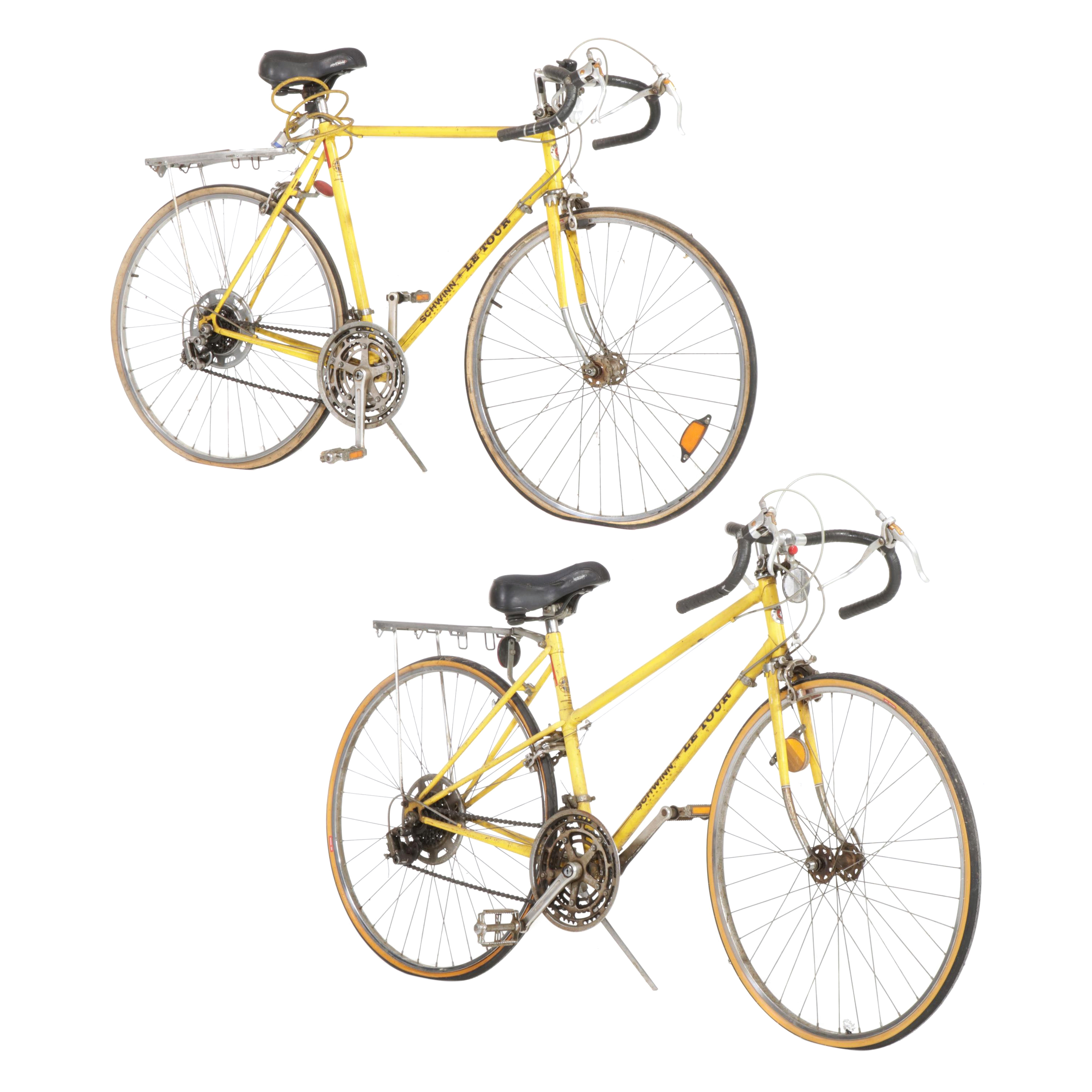 Two Schwinn "Le Tour" Road Bicycles with Rear Cargo Racks, 1970s