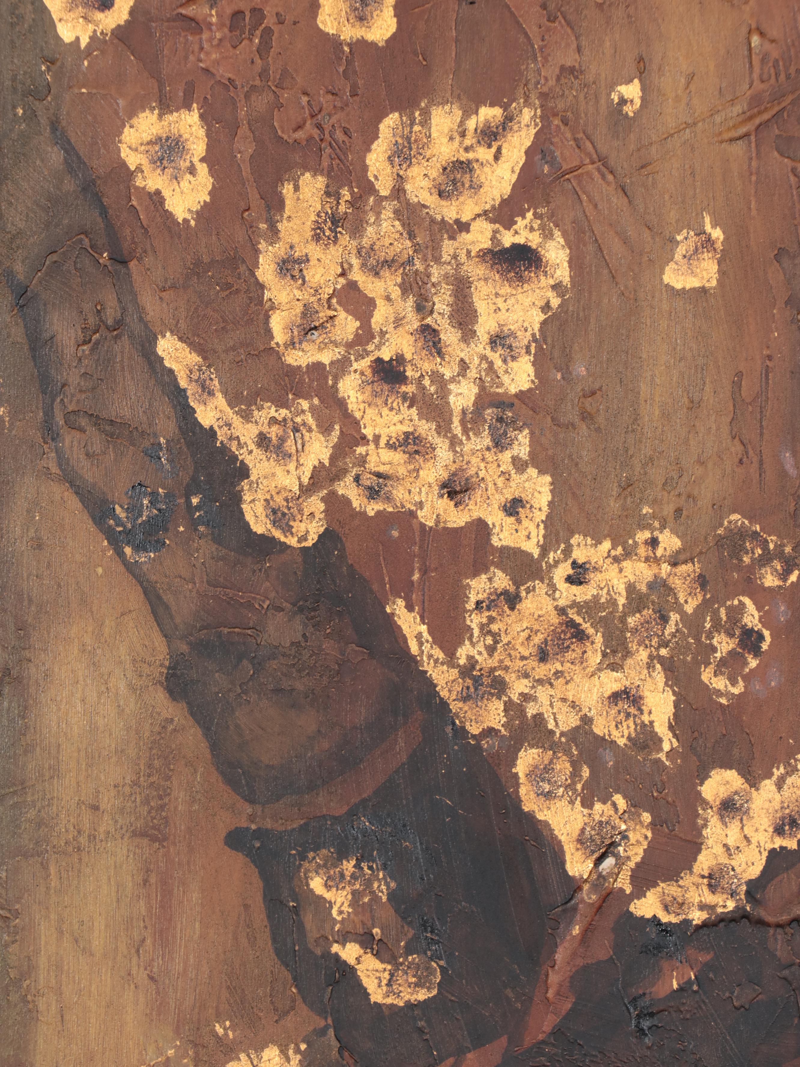 Abstract Mixed Media Triptych Painting