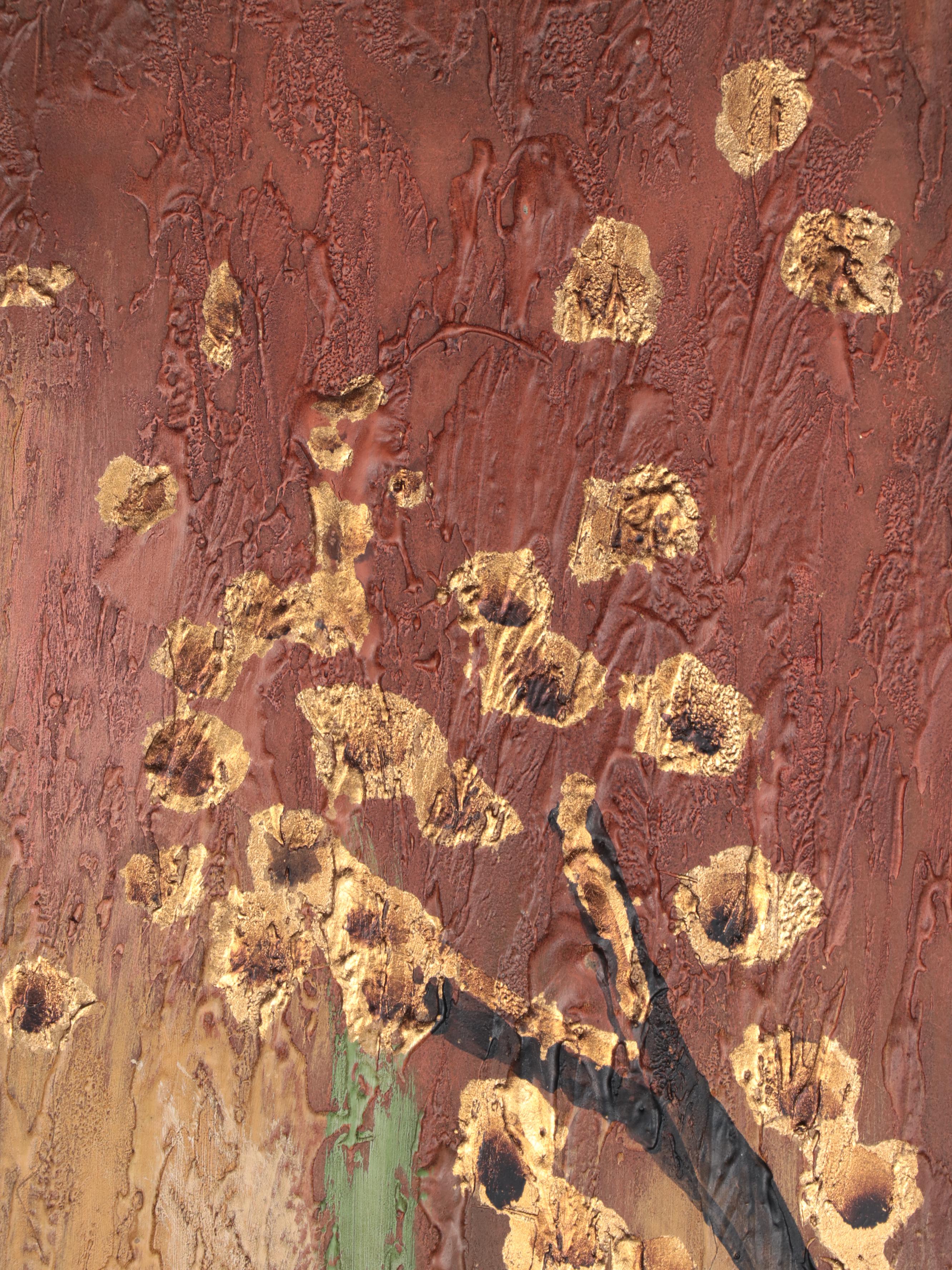 Abstract Mixed Media Triptych Painting