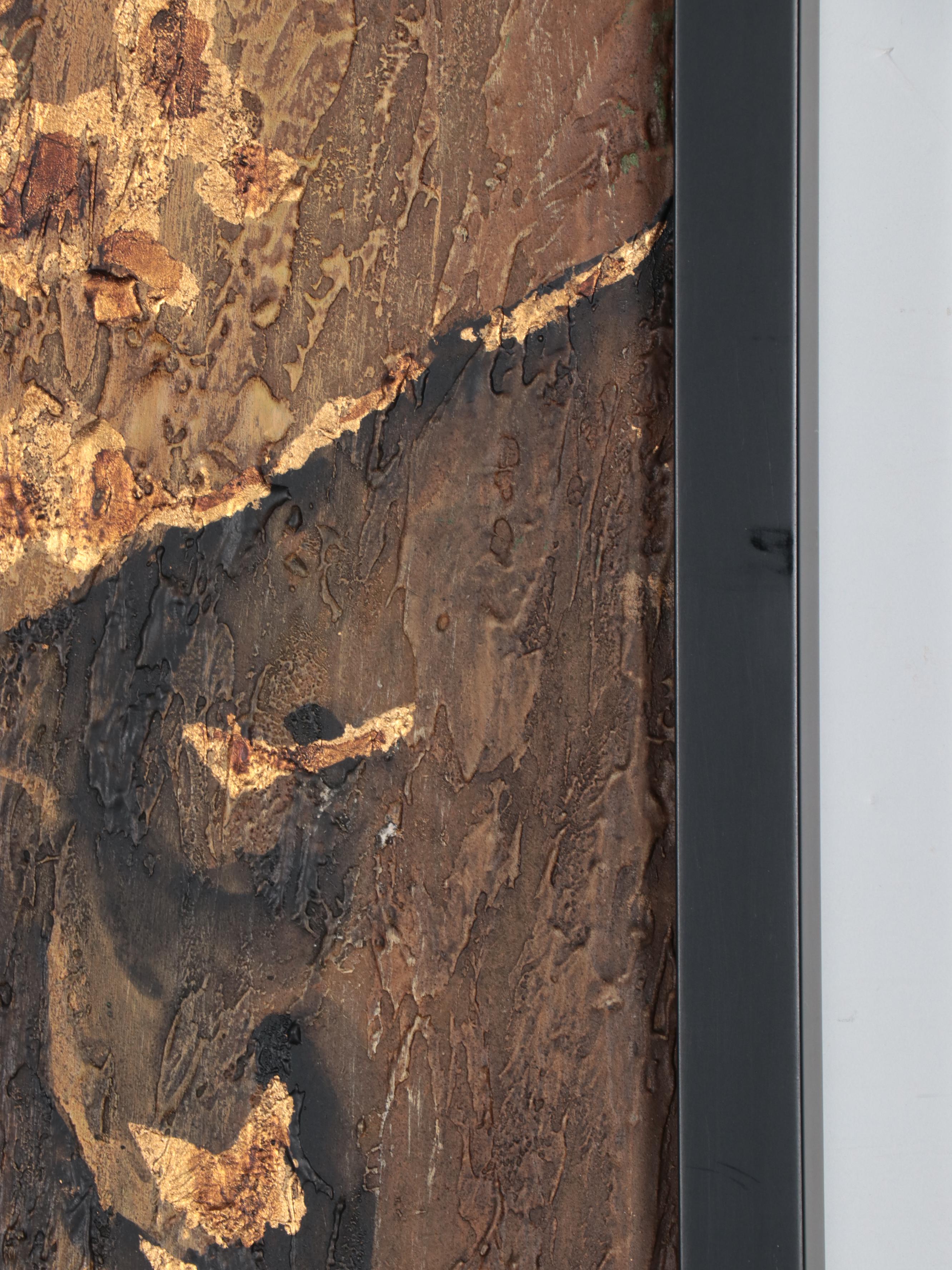 Abstract Mixed Media Triptych Painting