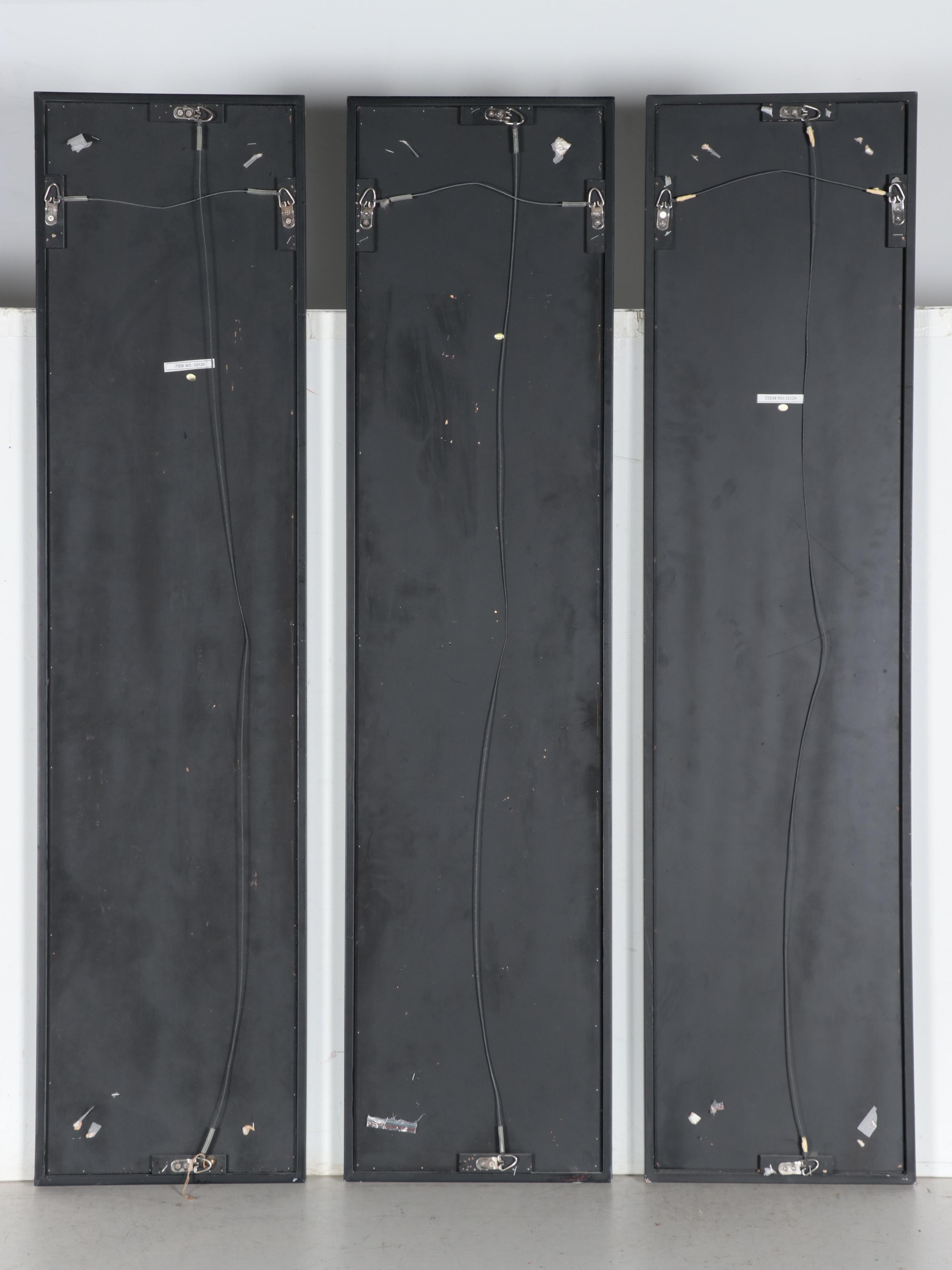 Abstract Mixed Media Triptych Painting