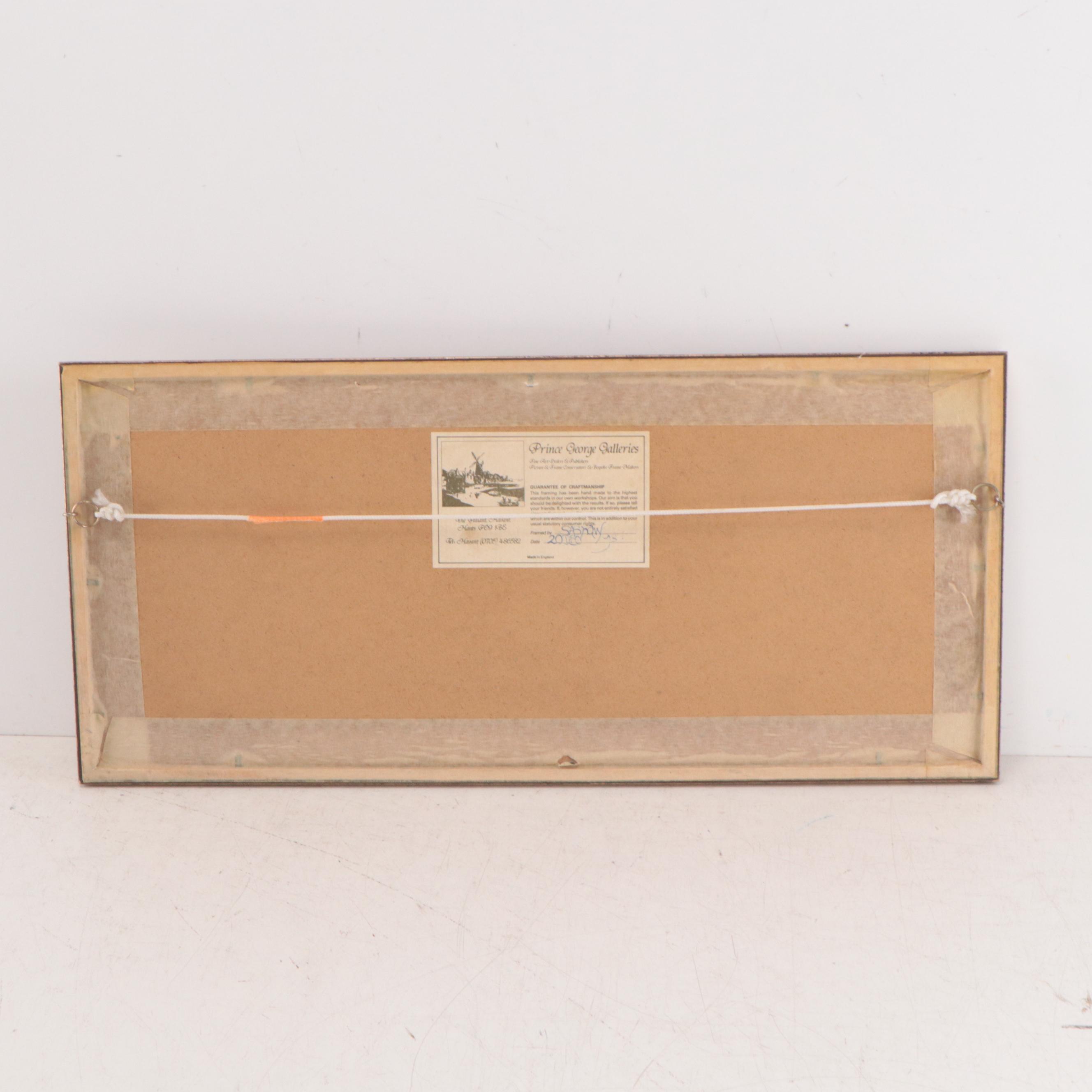 Boris O'Klein Hand-Colored Etching of Dog, Mid to Late 20th Century