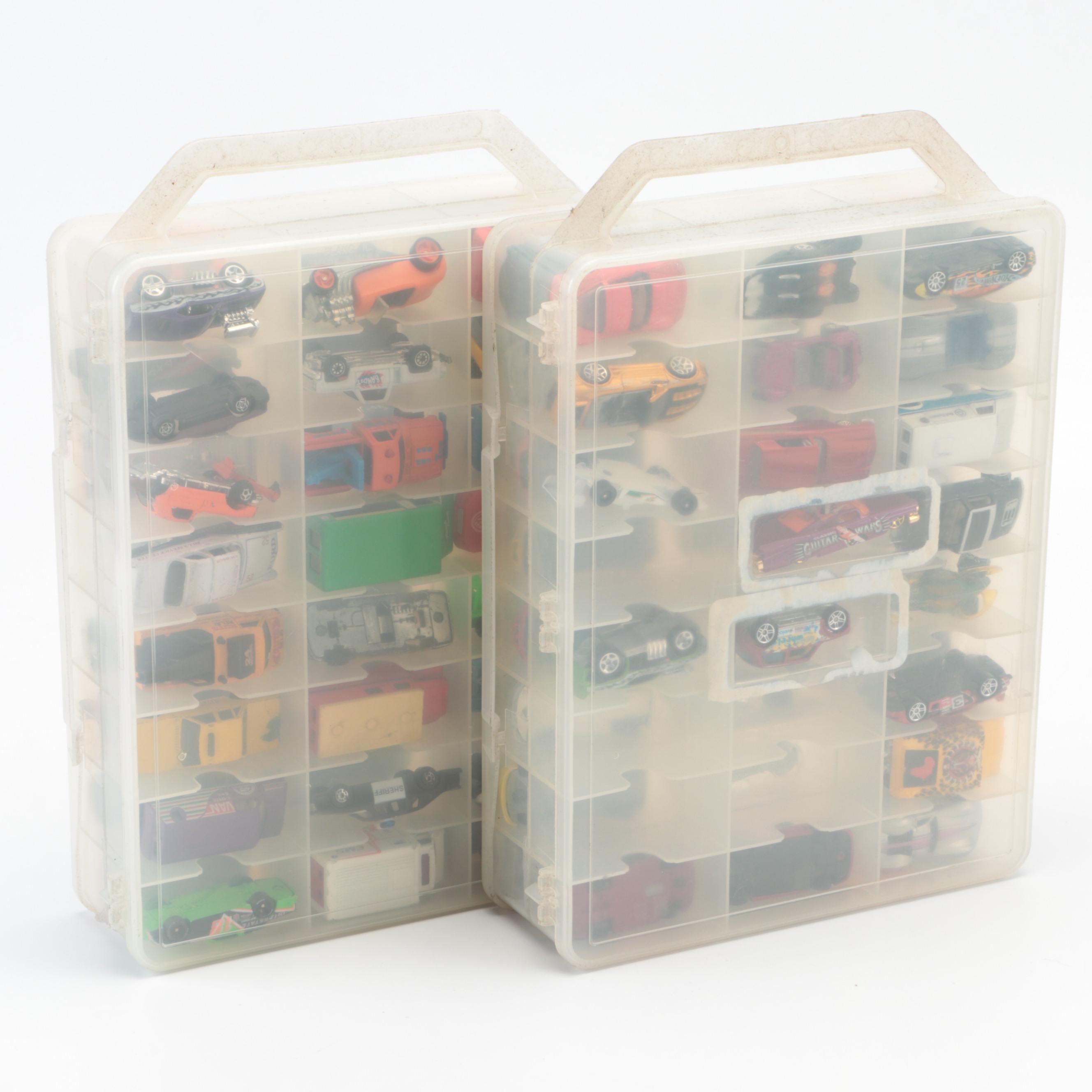 Maisto, Matchbox, Hot Wheels, and More Toy Diecast Cars with Carrying Cases