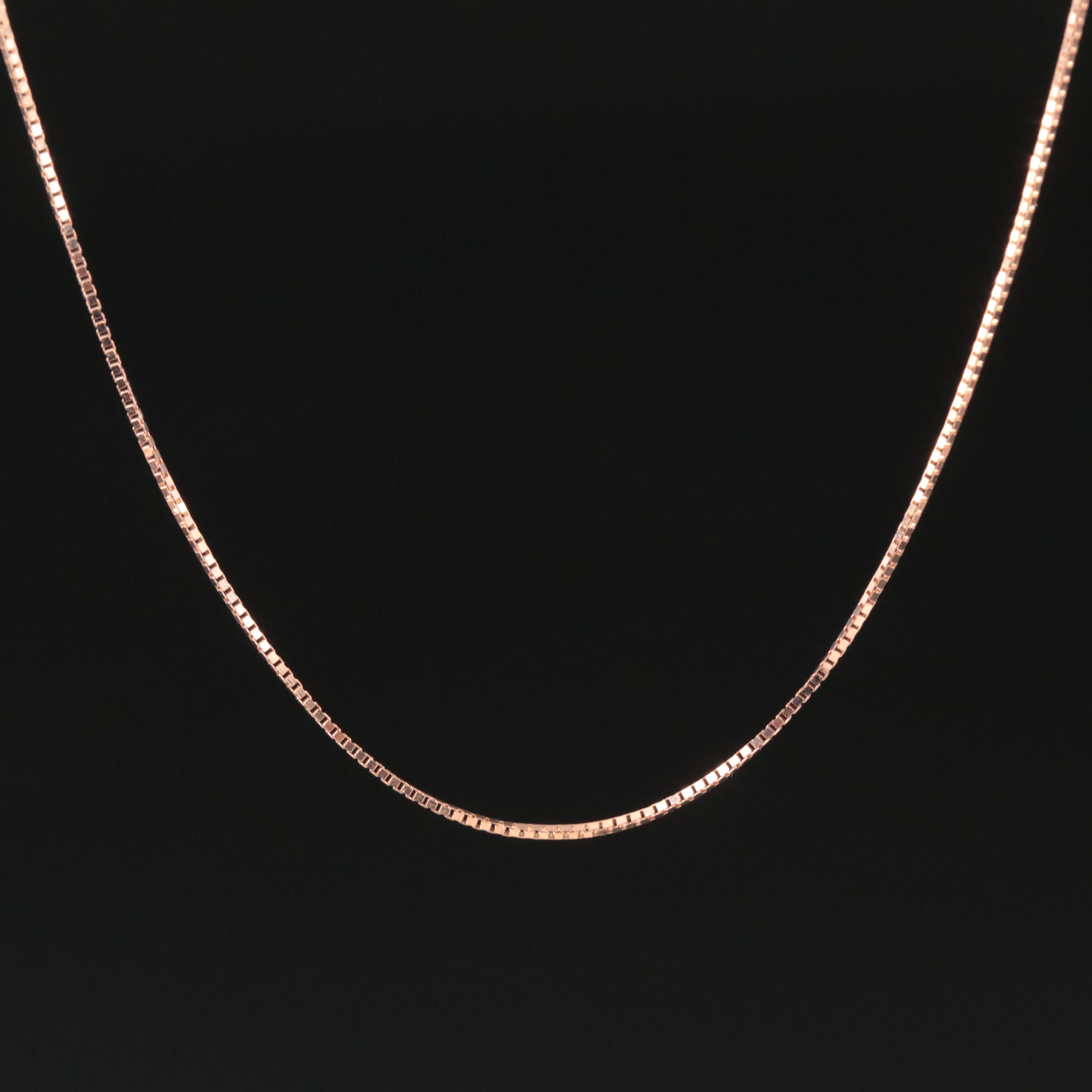 14K Rose Gold Box Chain Necklace