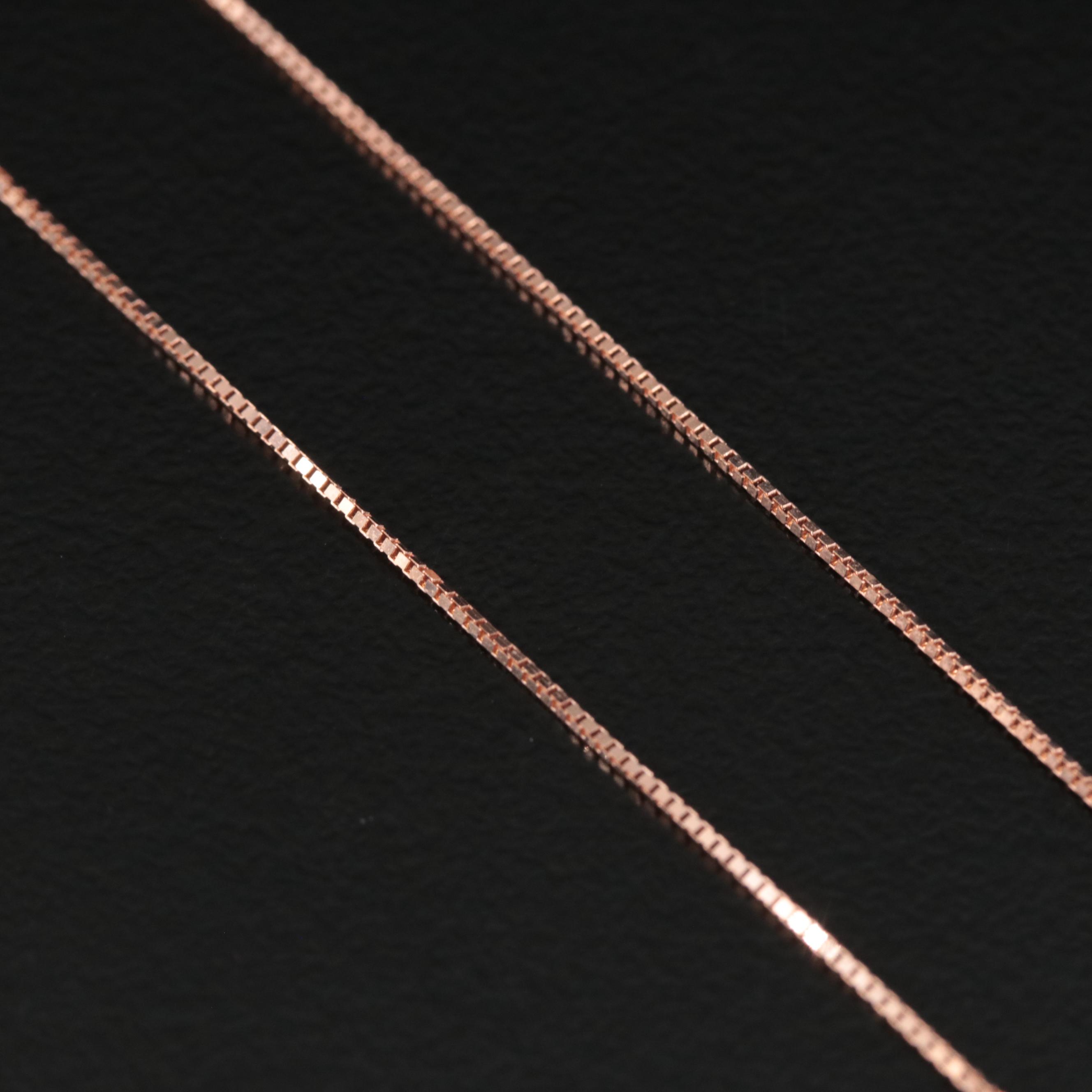 14K Rose Gold Box Chain Necklace