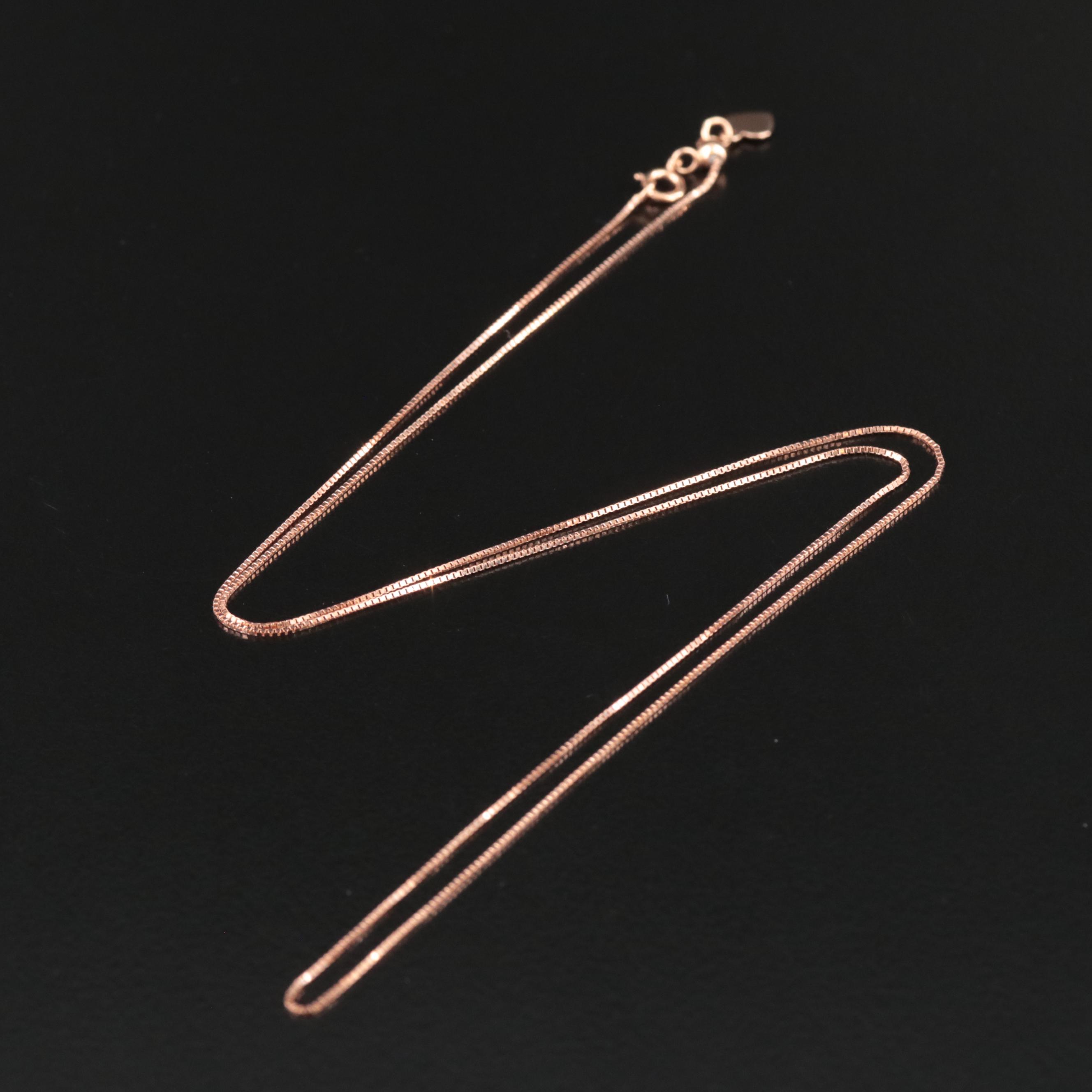 14K Rose Gold Box Chain Necklace