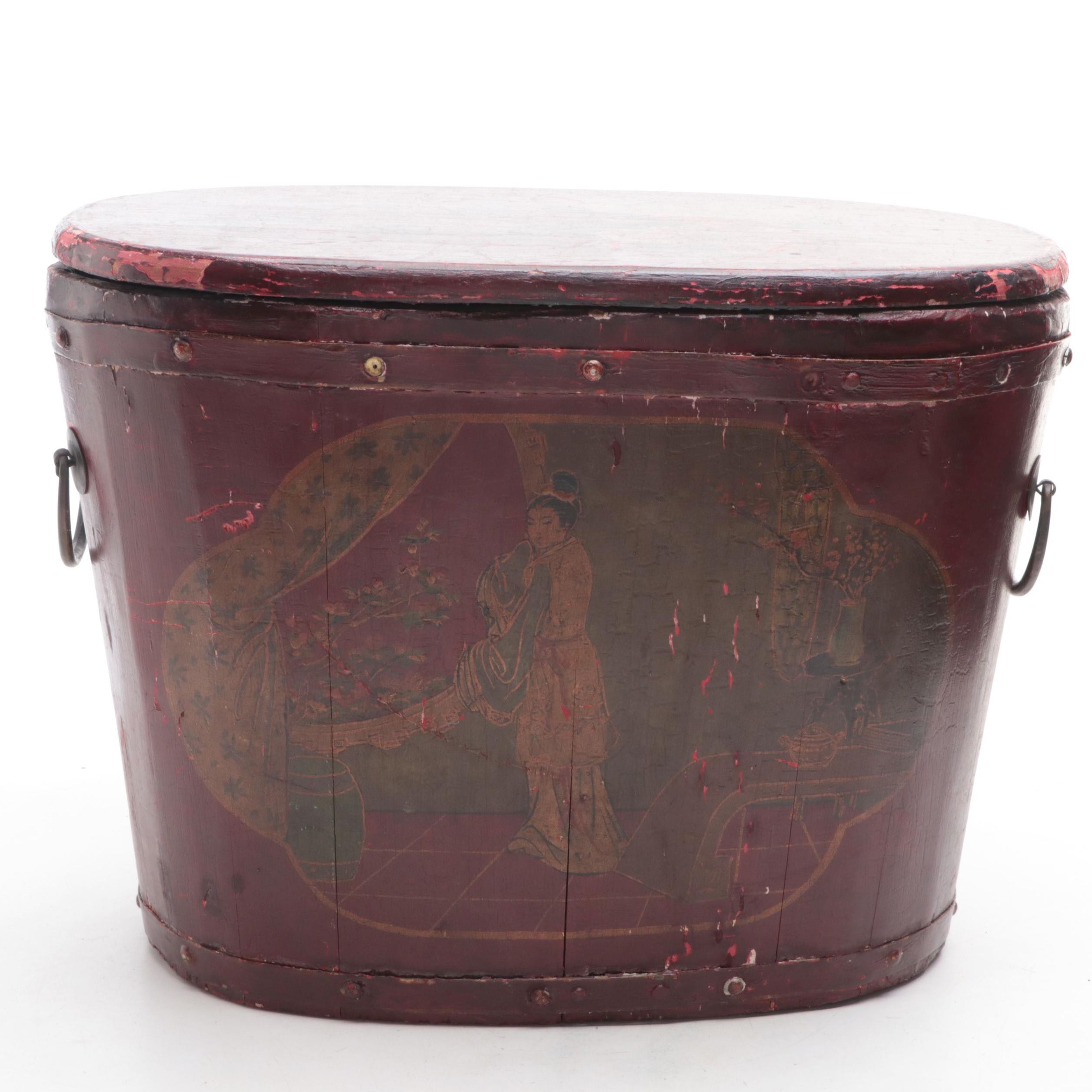 Painted East Asian Storage Box
