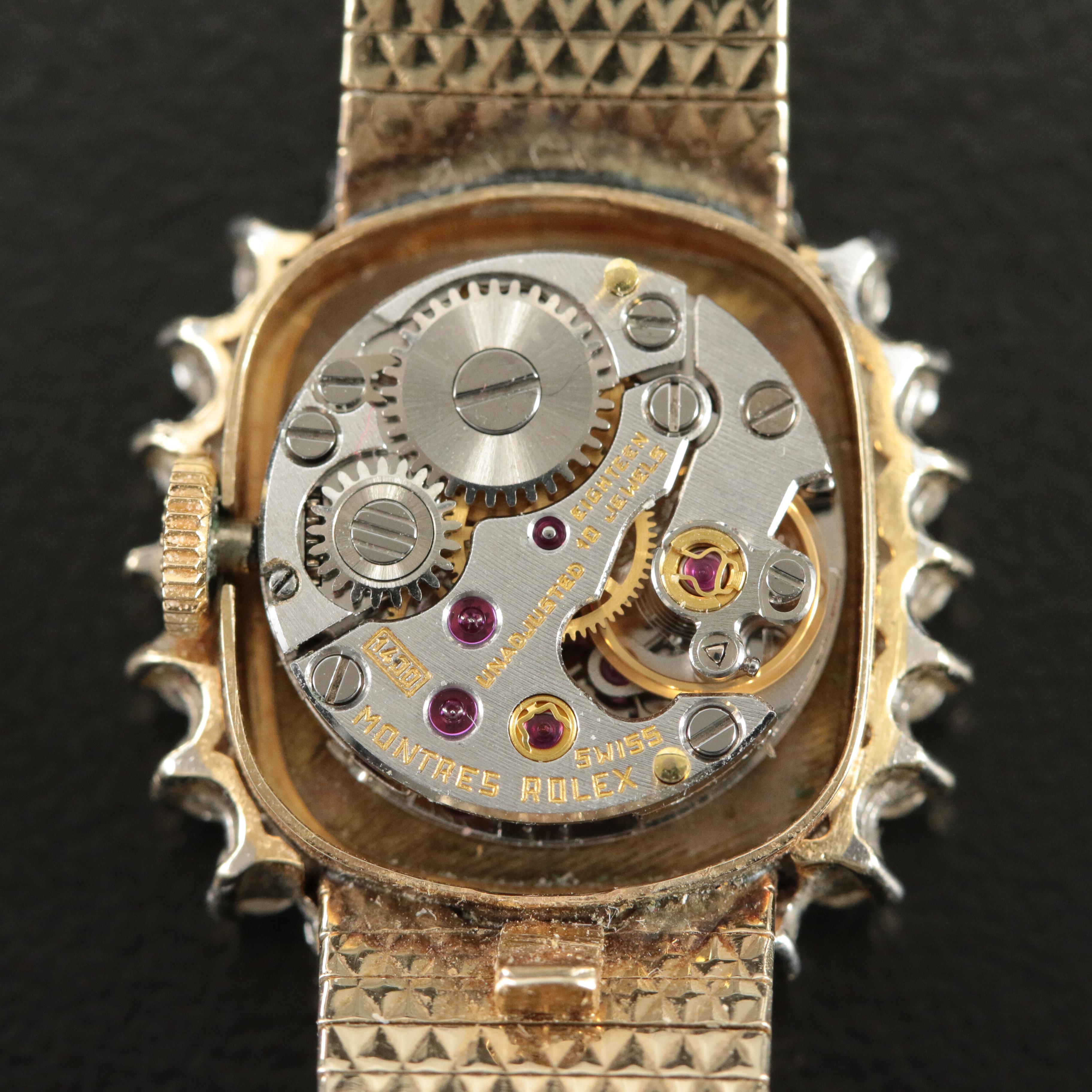 Vintage 14K Rolex Diamond Watch