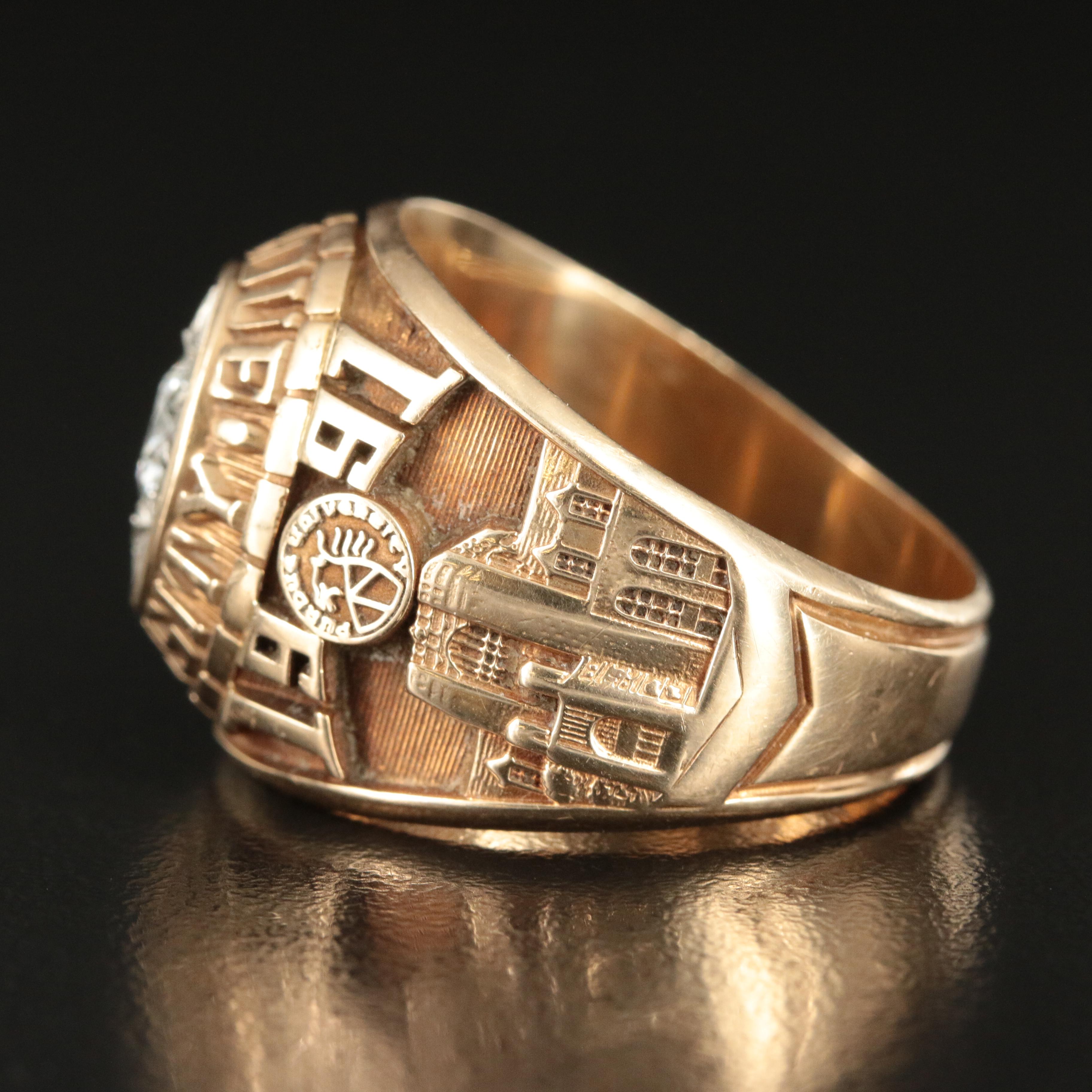 14K 0.75 CT Diamond 1991 Purdue University Class Ring