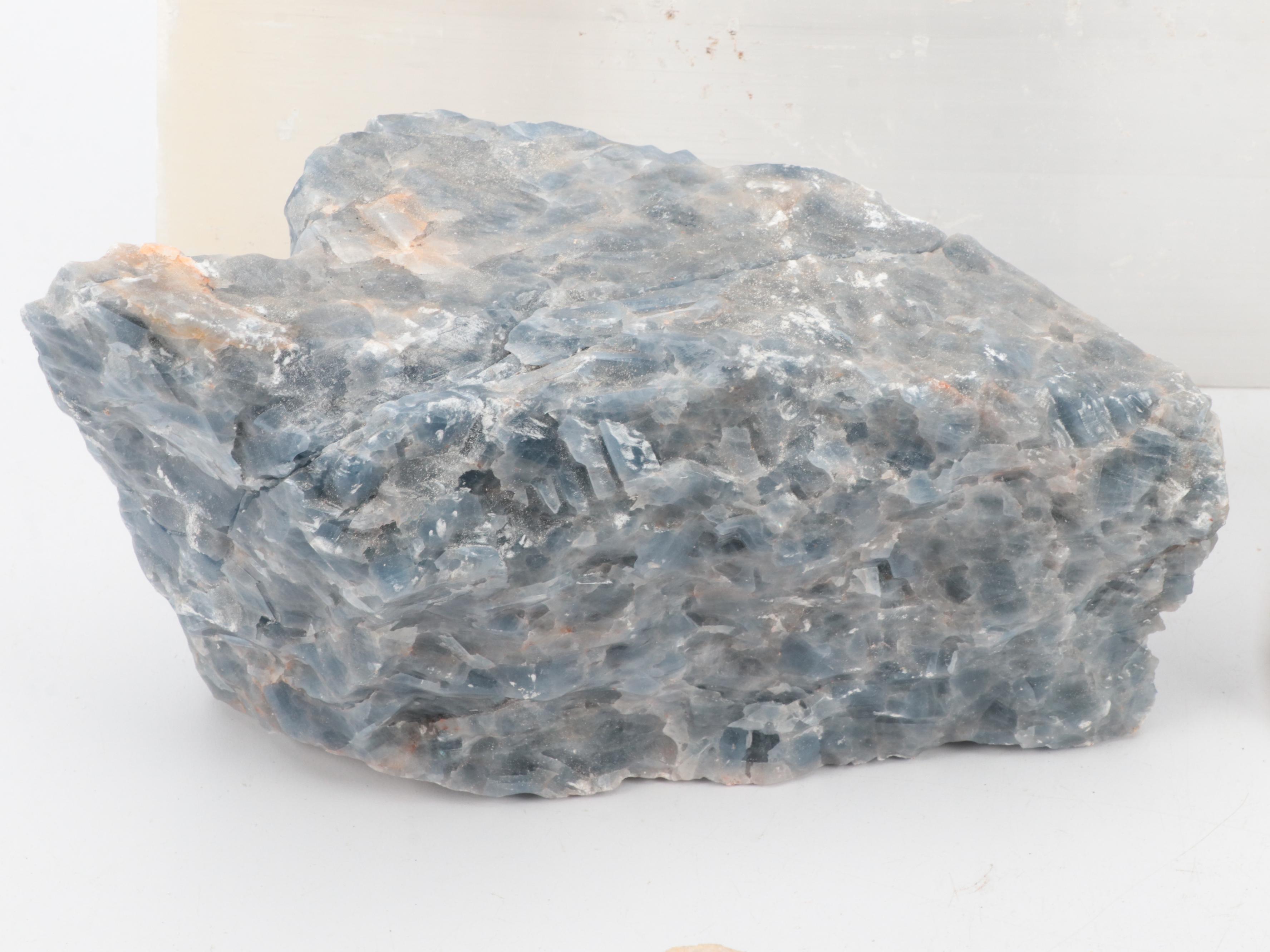 Clear Quartz Geodes With Blue Quartz and Selenite Specimens