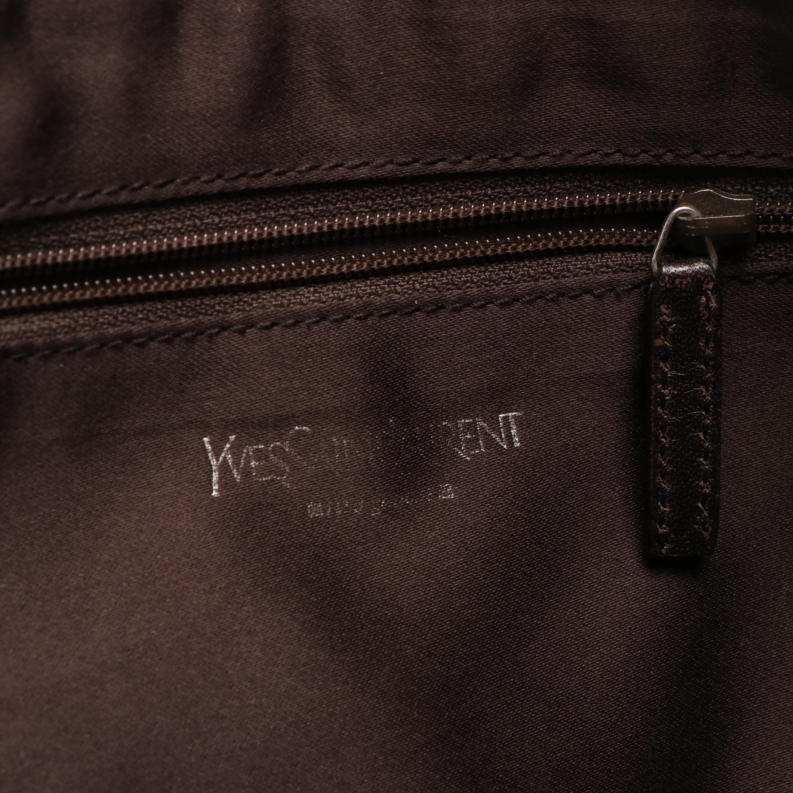 Yves Saint Laurent Kahala Tote in Orange Canvas