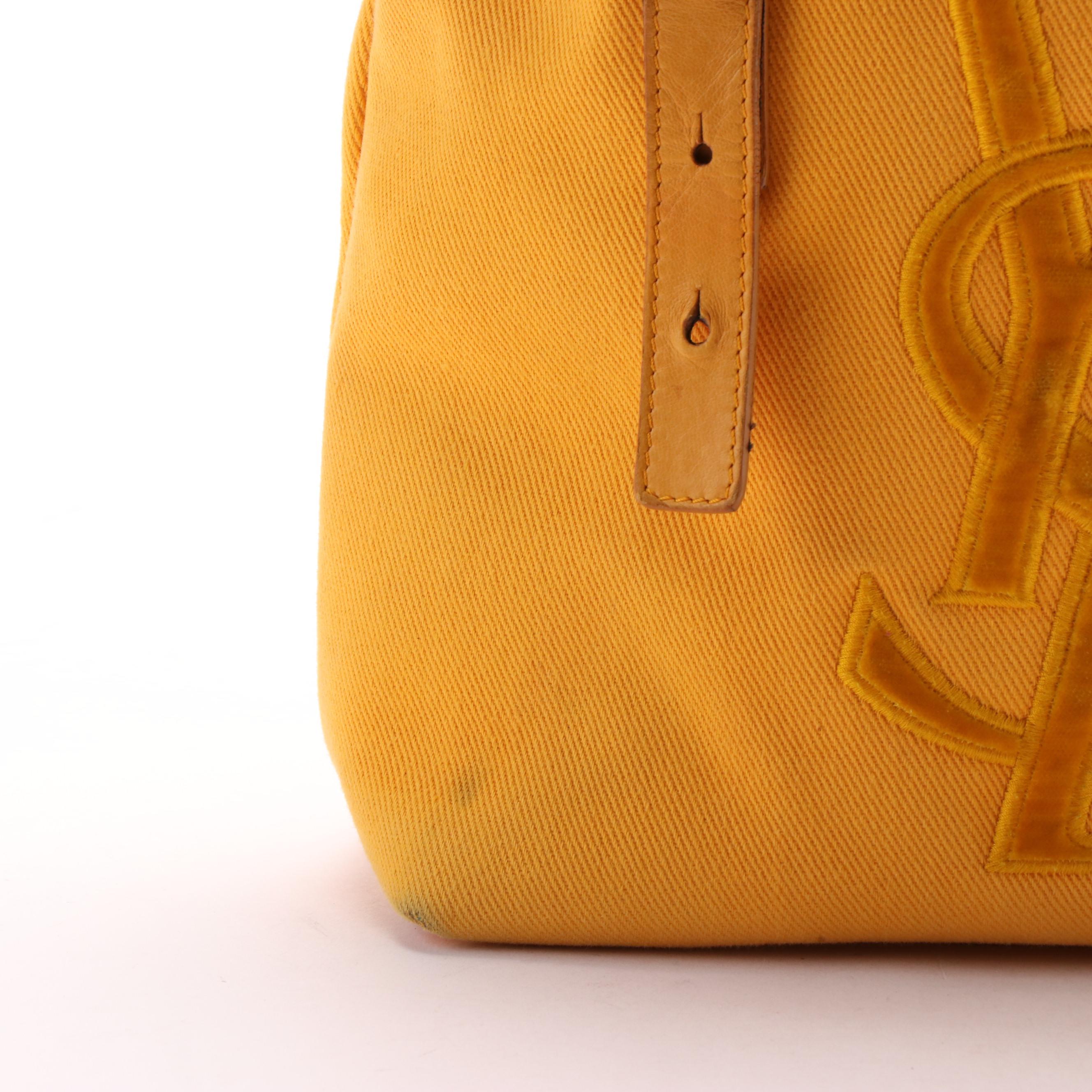 Yves Saint Laurent Kahala Tote in Orange Canvas