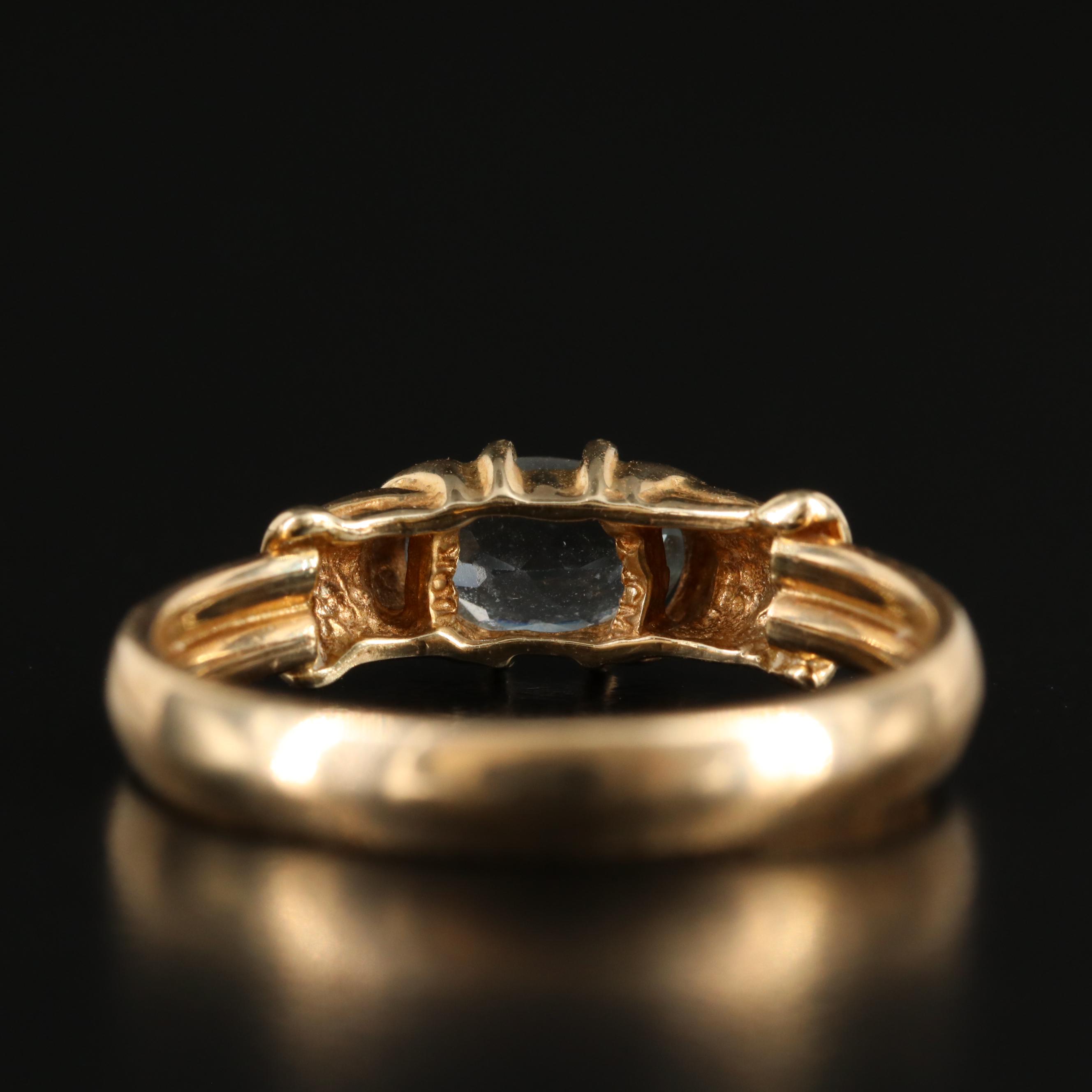 10K Aquamarine Ring