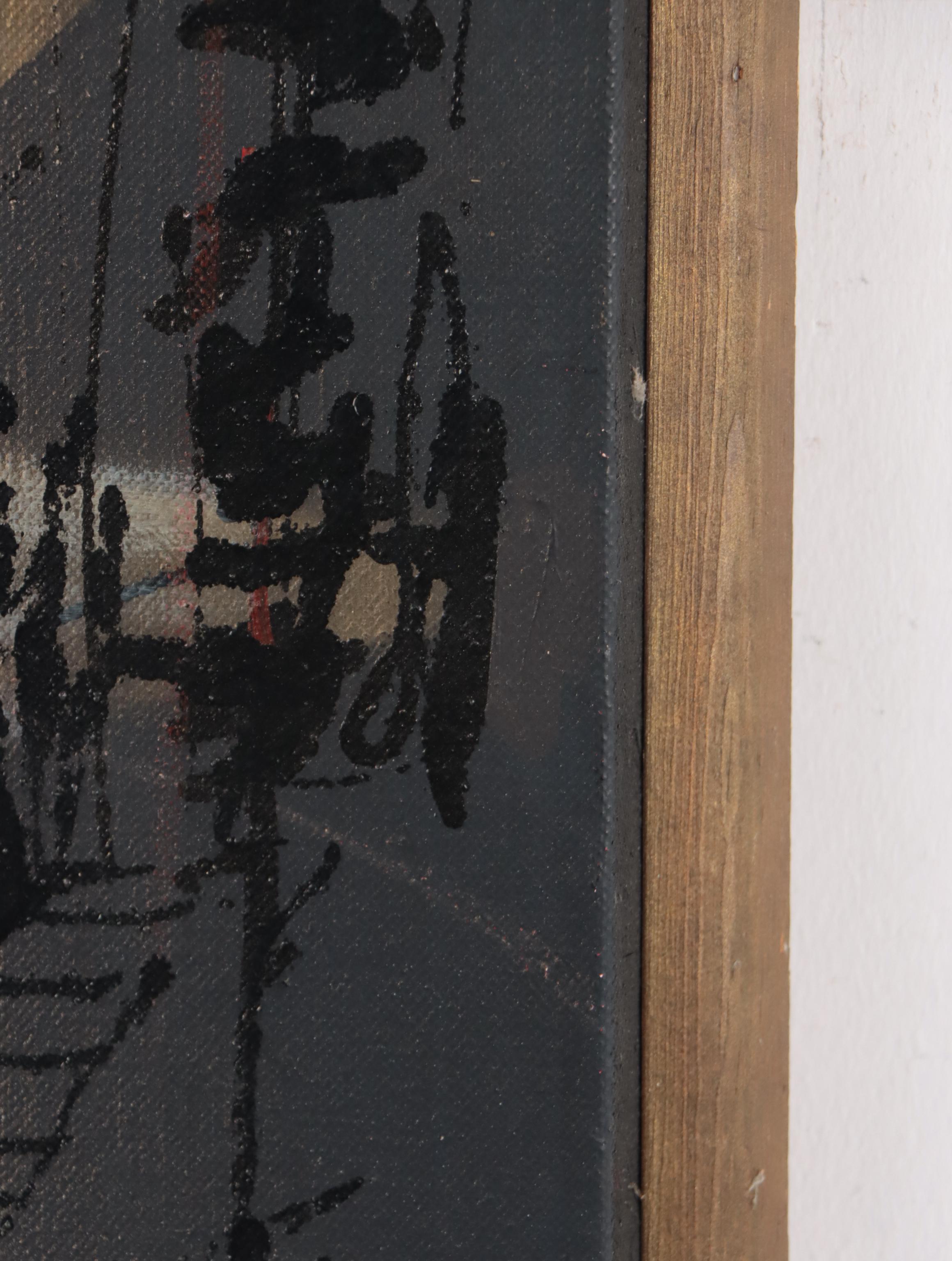 Ed Chapman Expressionist Style Staircase Oil Painting, 1970