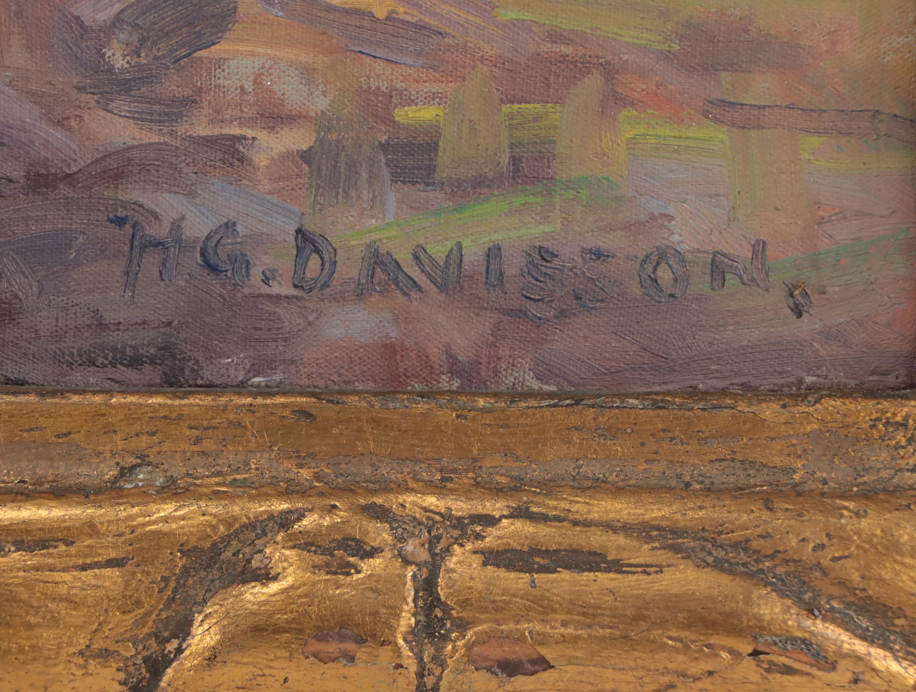 Homer Gordon Davisson Autumn Pond Landscape Oil Painting