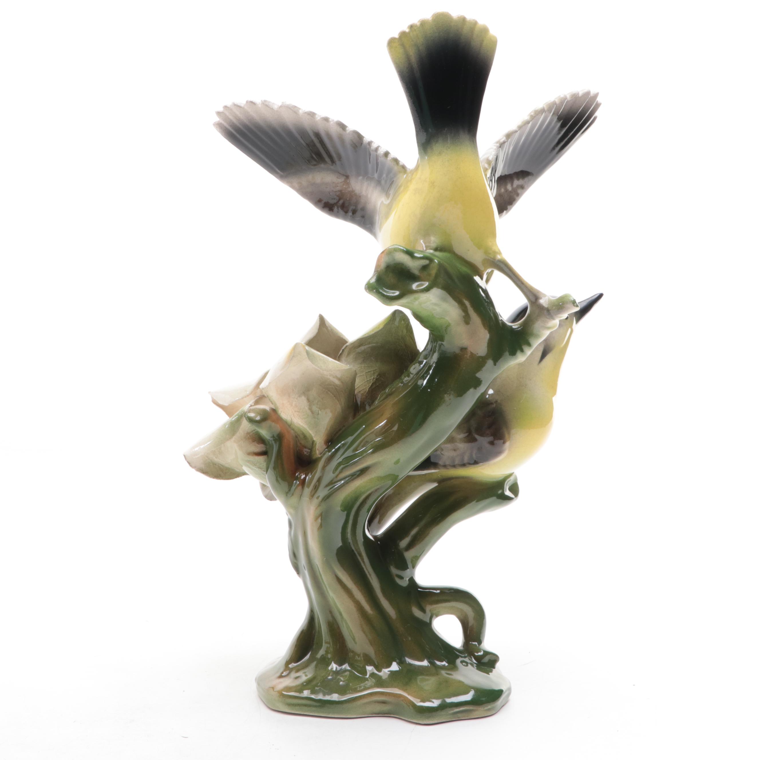 Hummingbird Figurine with Other Ceramic Birds Figurine