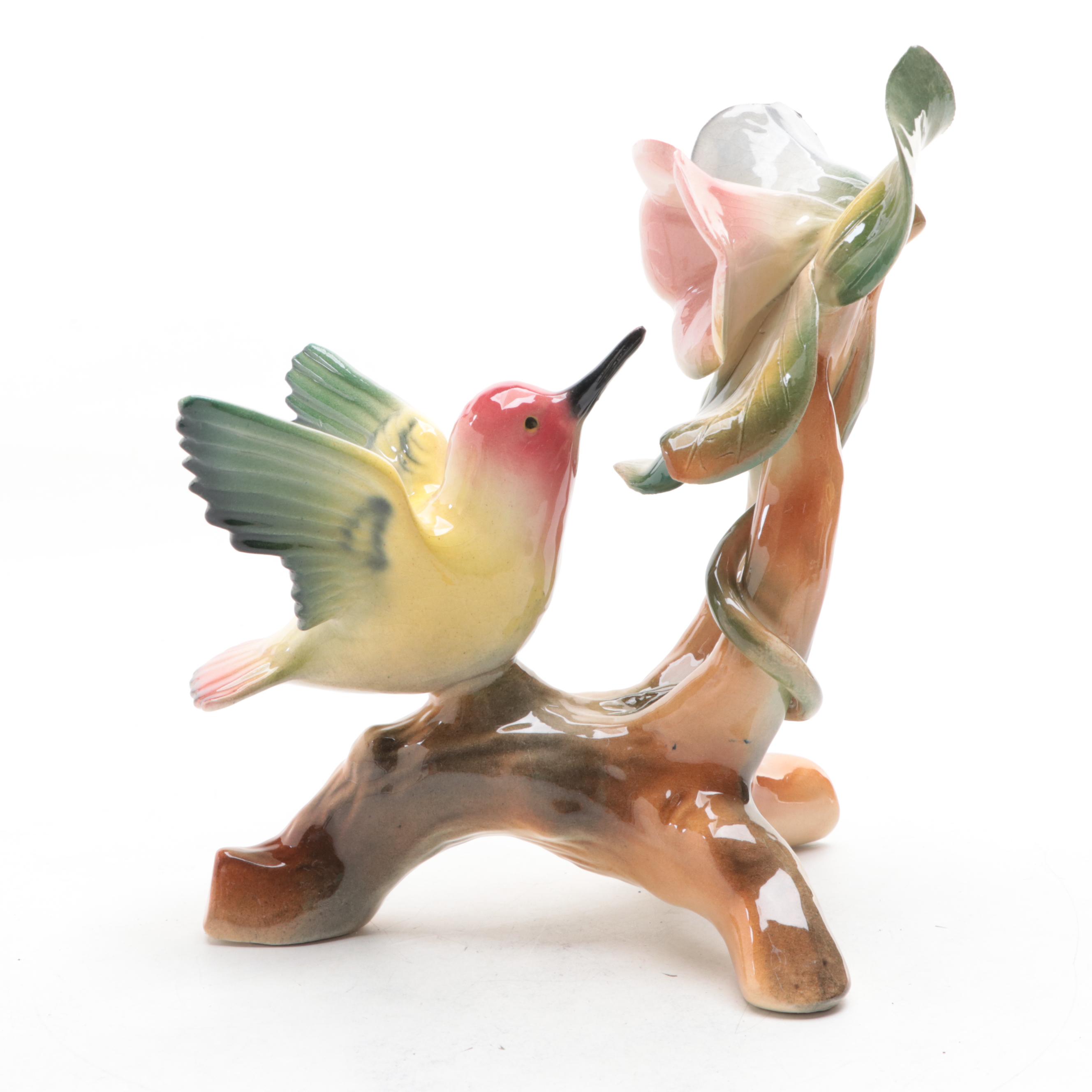 Hummingbird Figurine with Other Ceramic Birds Figurine