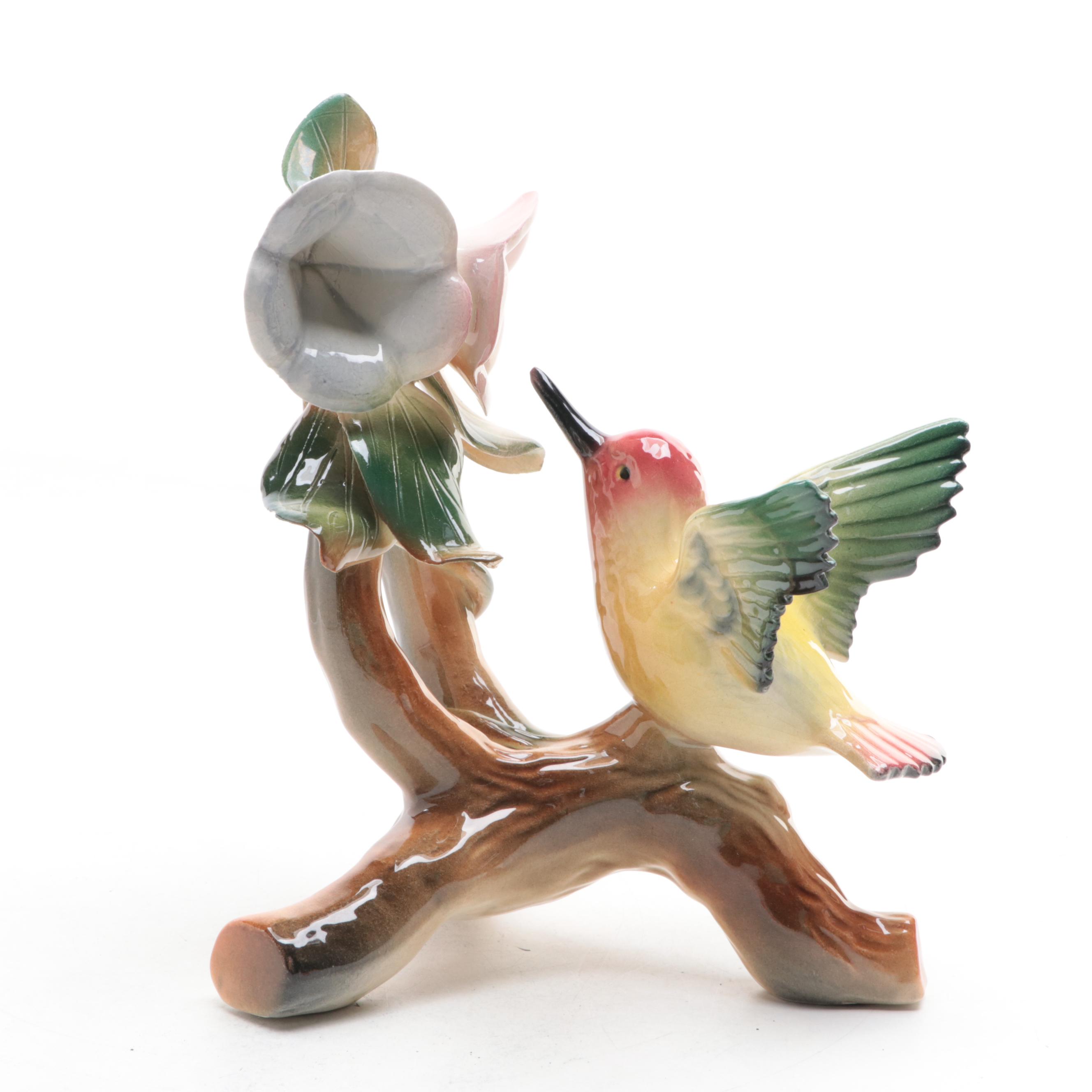 Hummingbird Figurine with Other Ceramic Birds Figurine