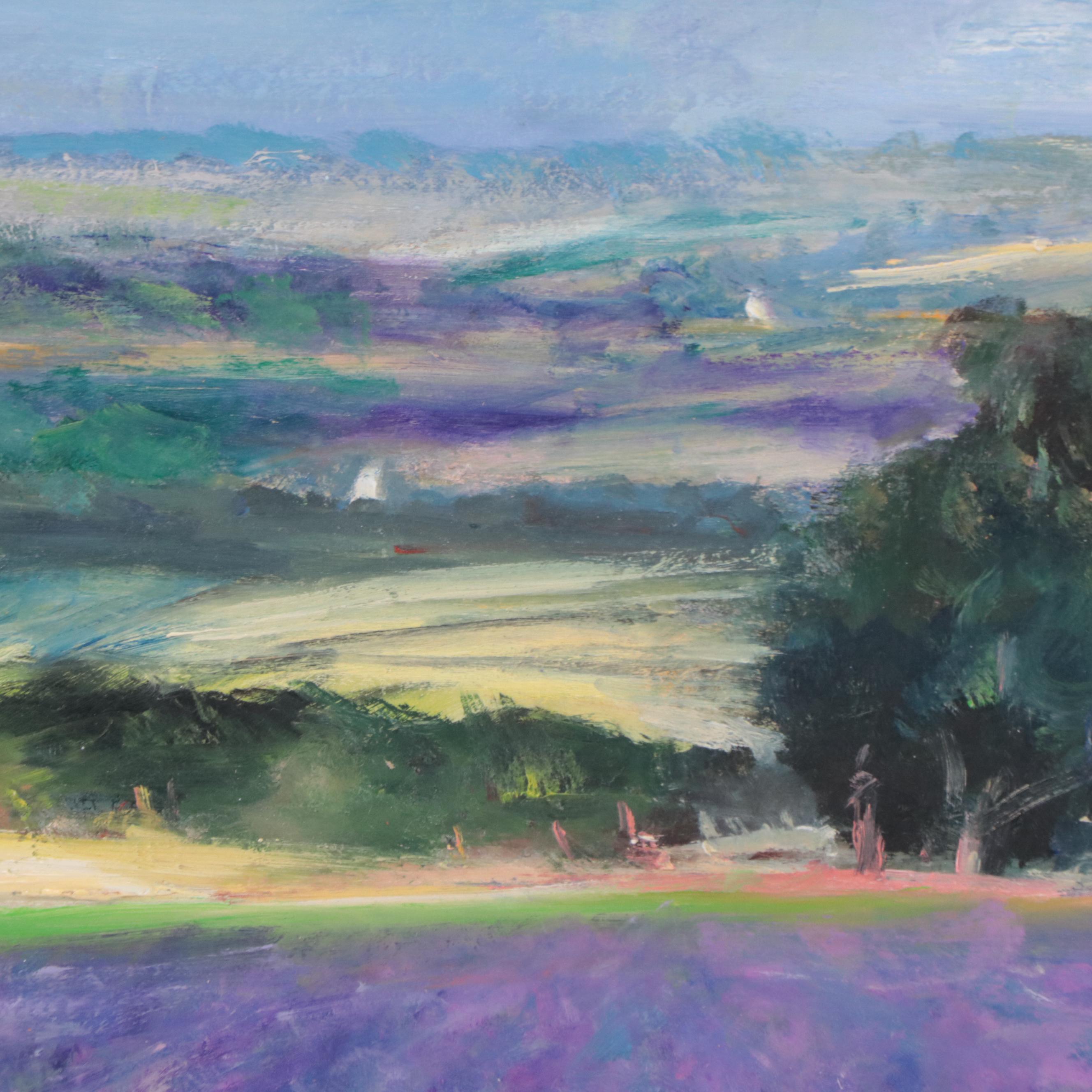 Nino Pippa Oil Painting "Provence - Lavender Field on the Rhone Valley," 2017